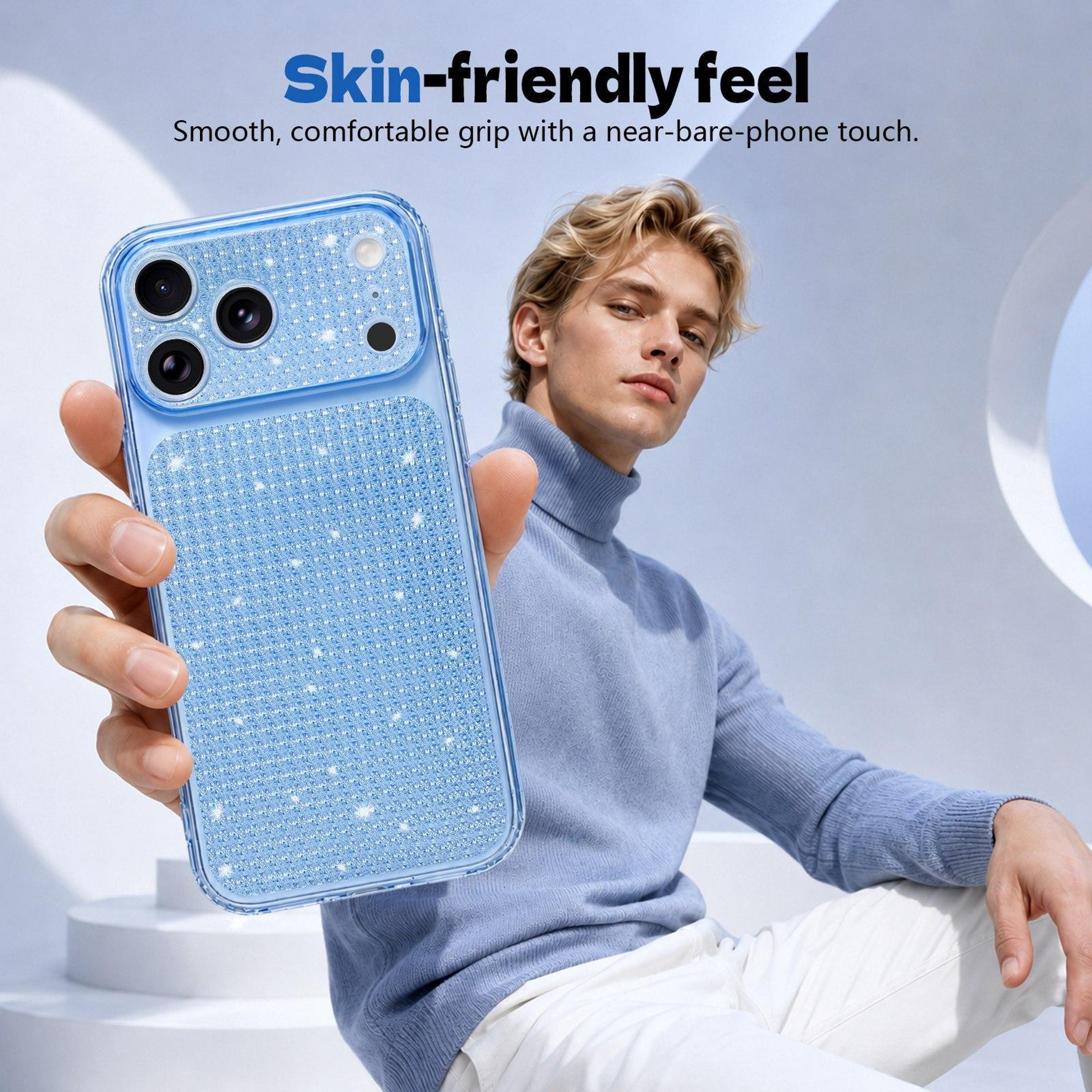 Luxury IPhone 16 Pro Max Glitter Case With Diamond Rhinestones  Shockproof Airbag Protection 5