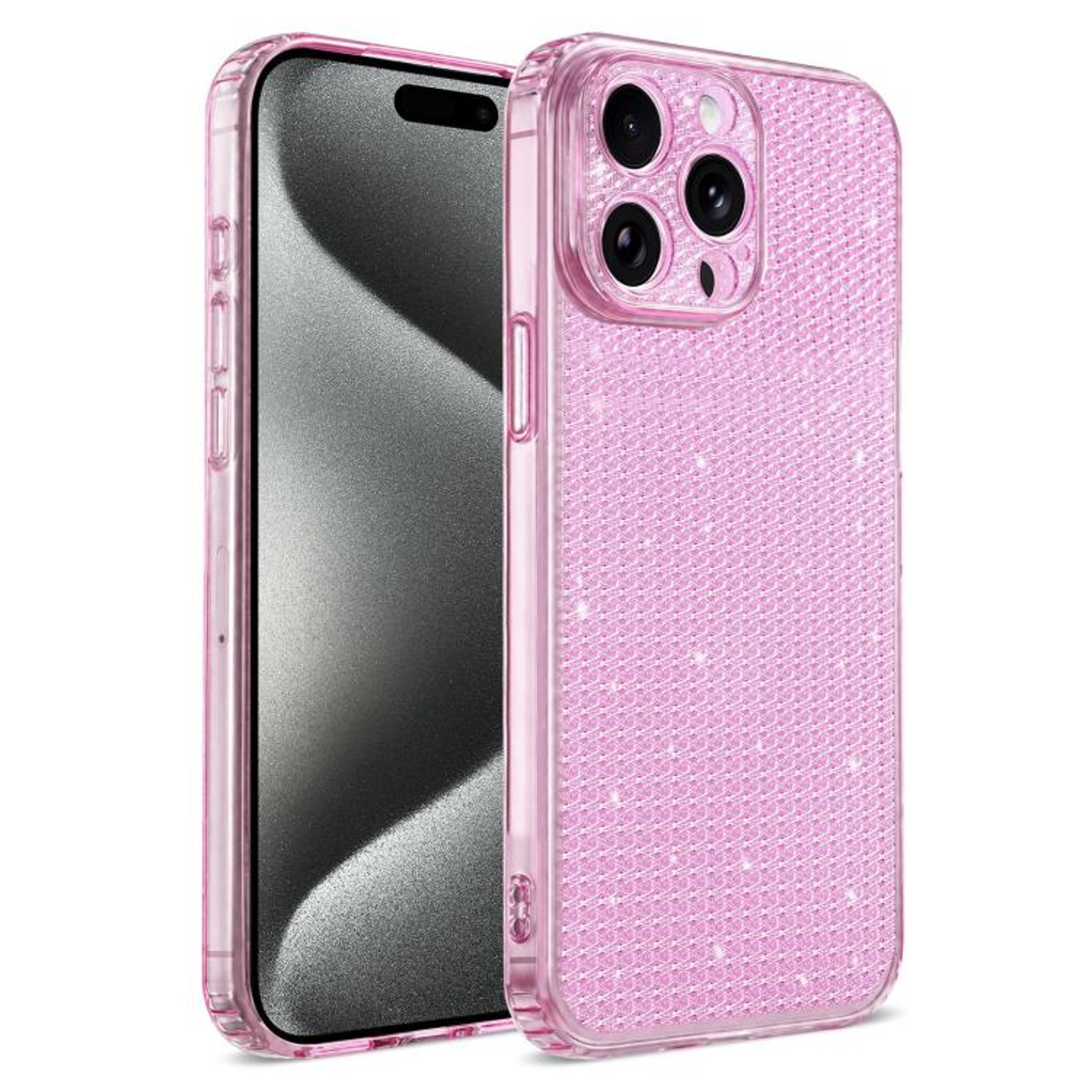 Luxury IPhone 15 Pro Max Case With Glitter Rhinestones  Shockproof Airbag Protection 7