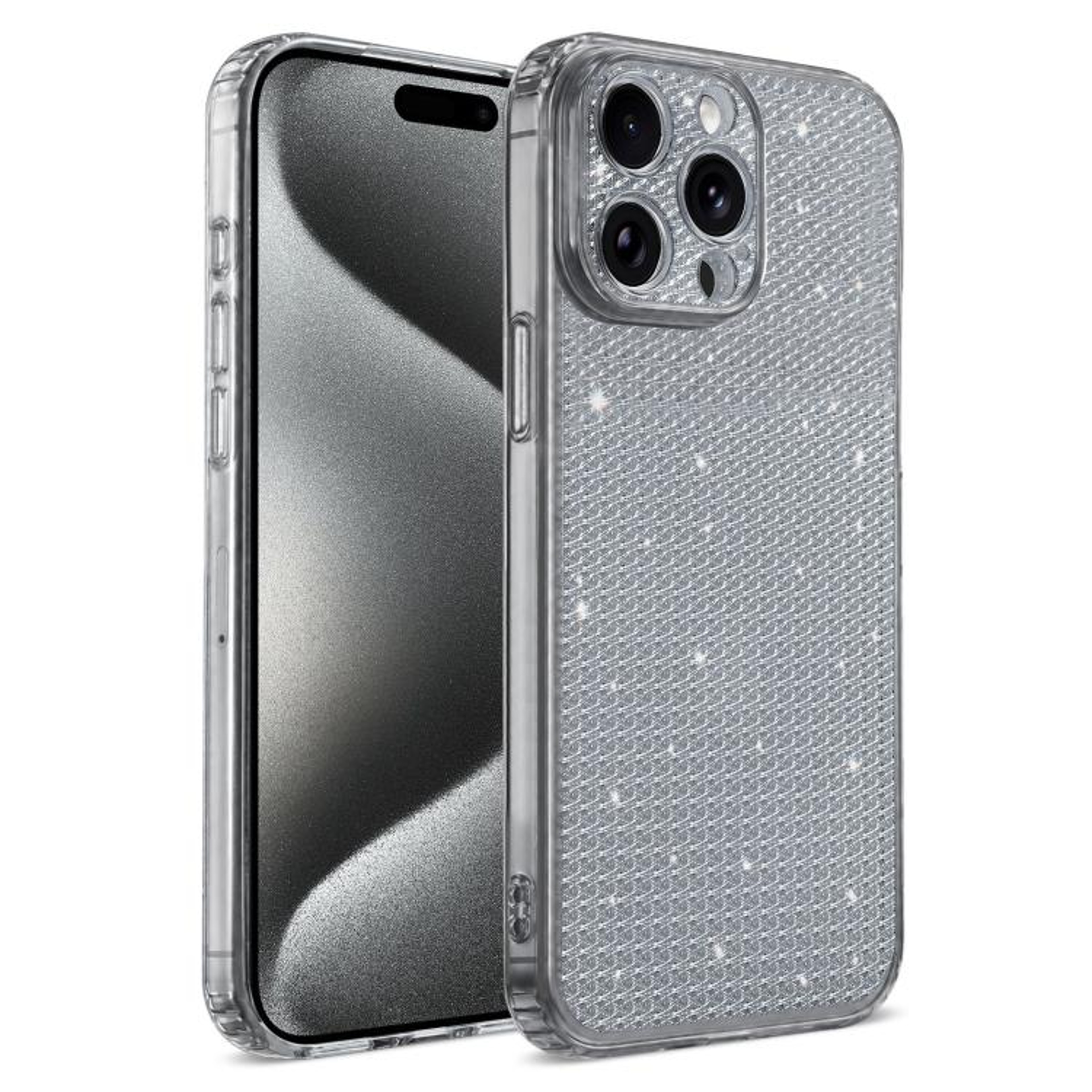Luxury IPhone 15 Pro Glitter Case With Diamond Rhinestones  Shockproof Airbag Protection 8