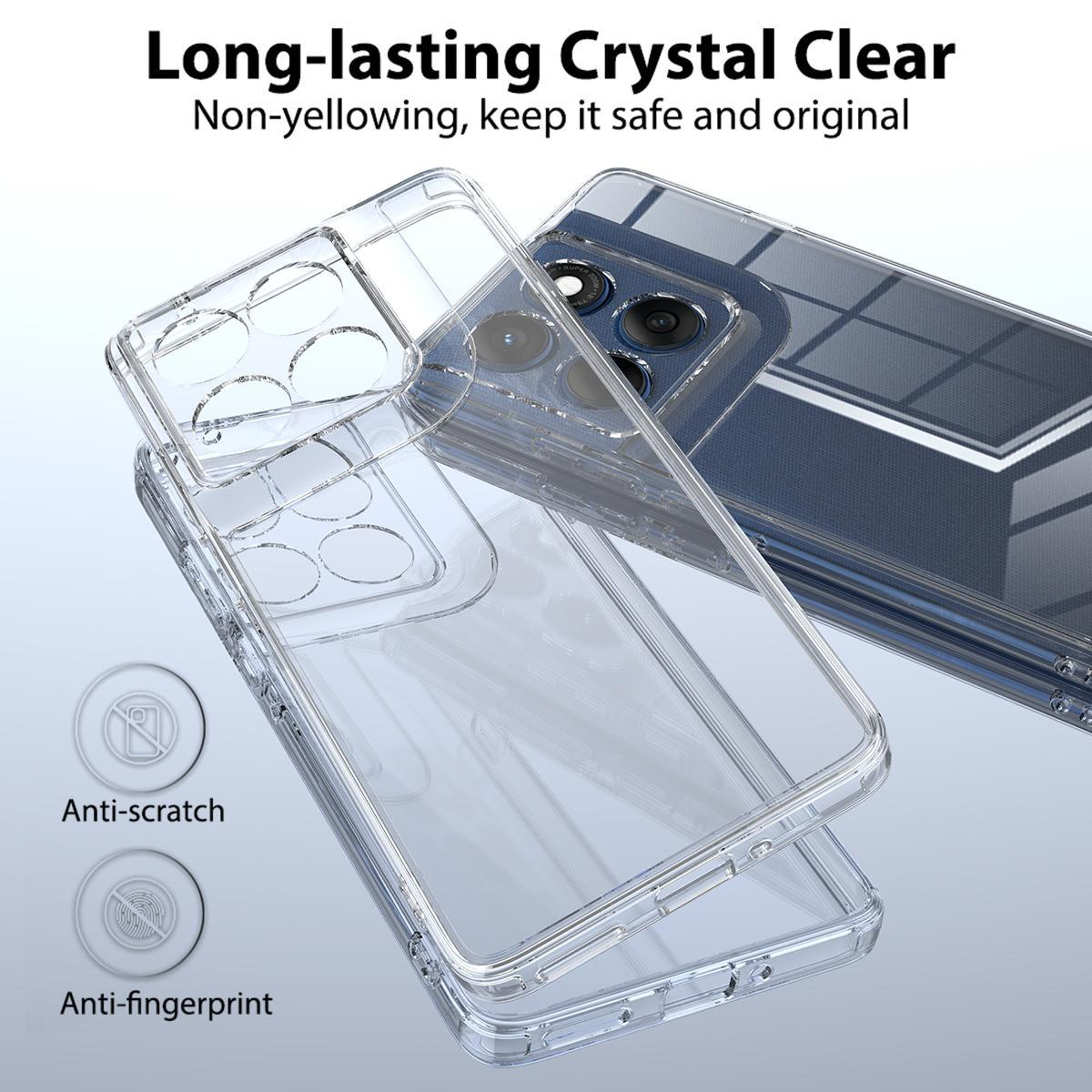 Motorola Edge 60 Pro Clear Case Scratchproof Acrylic TPU Protective Cover – view 3