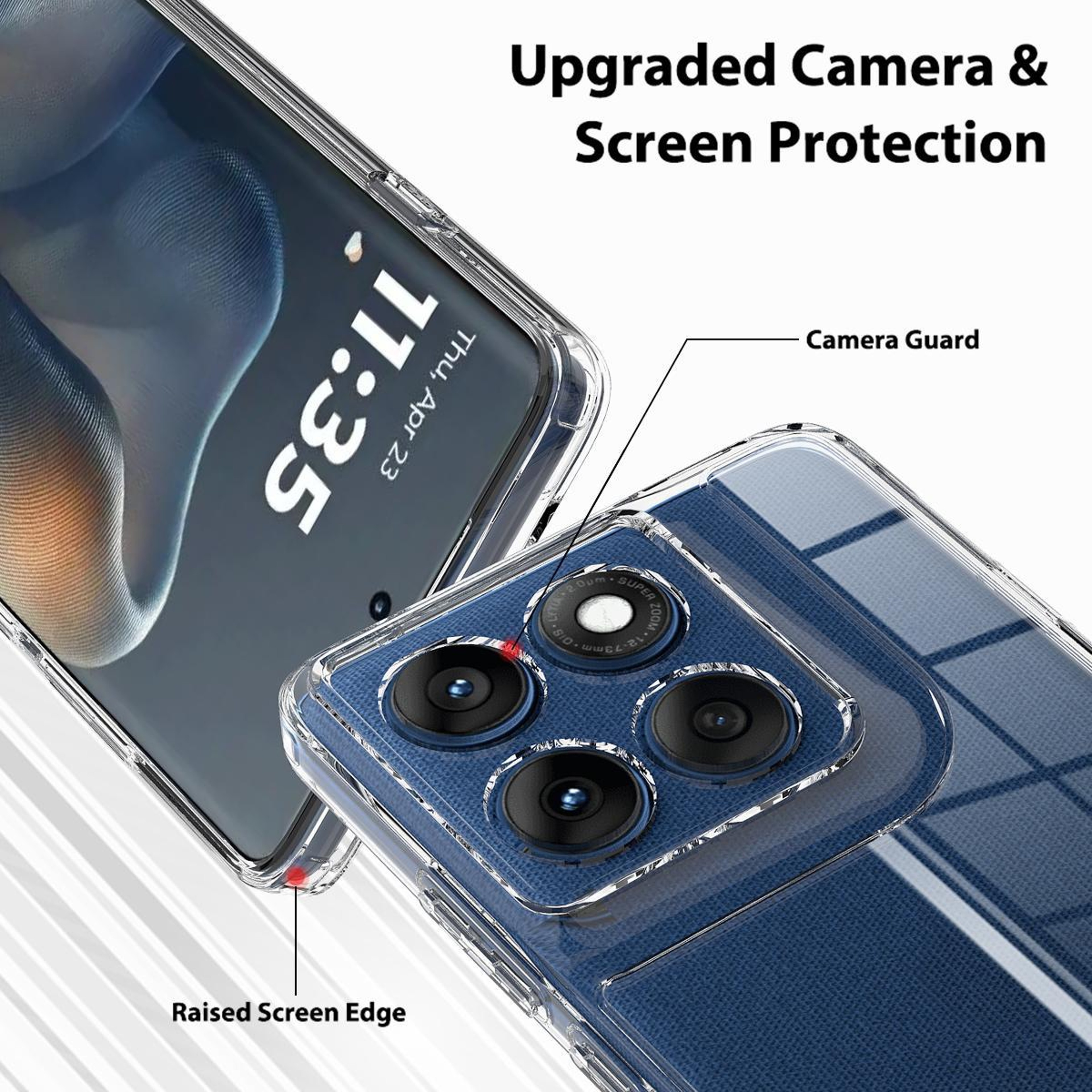 Motorola Edge 60 Pro Clear Case Scratchproof Acrylic TPU Protective Cover – view 6