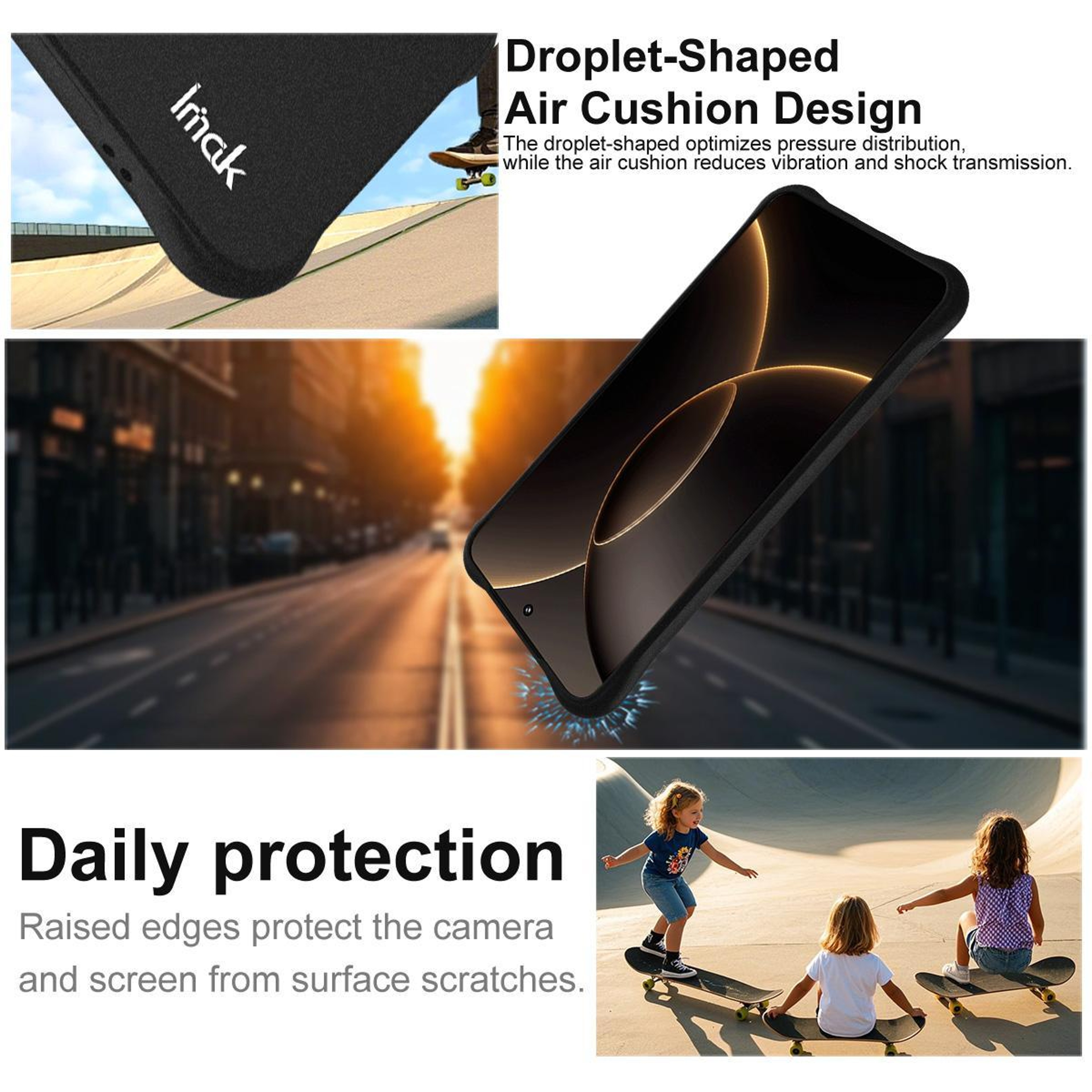 Imak Xiaomi 15S Pro Shockproof Airbag TPU Case With Camera Protection Matte Black 2