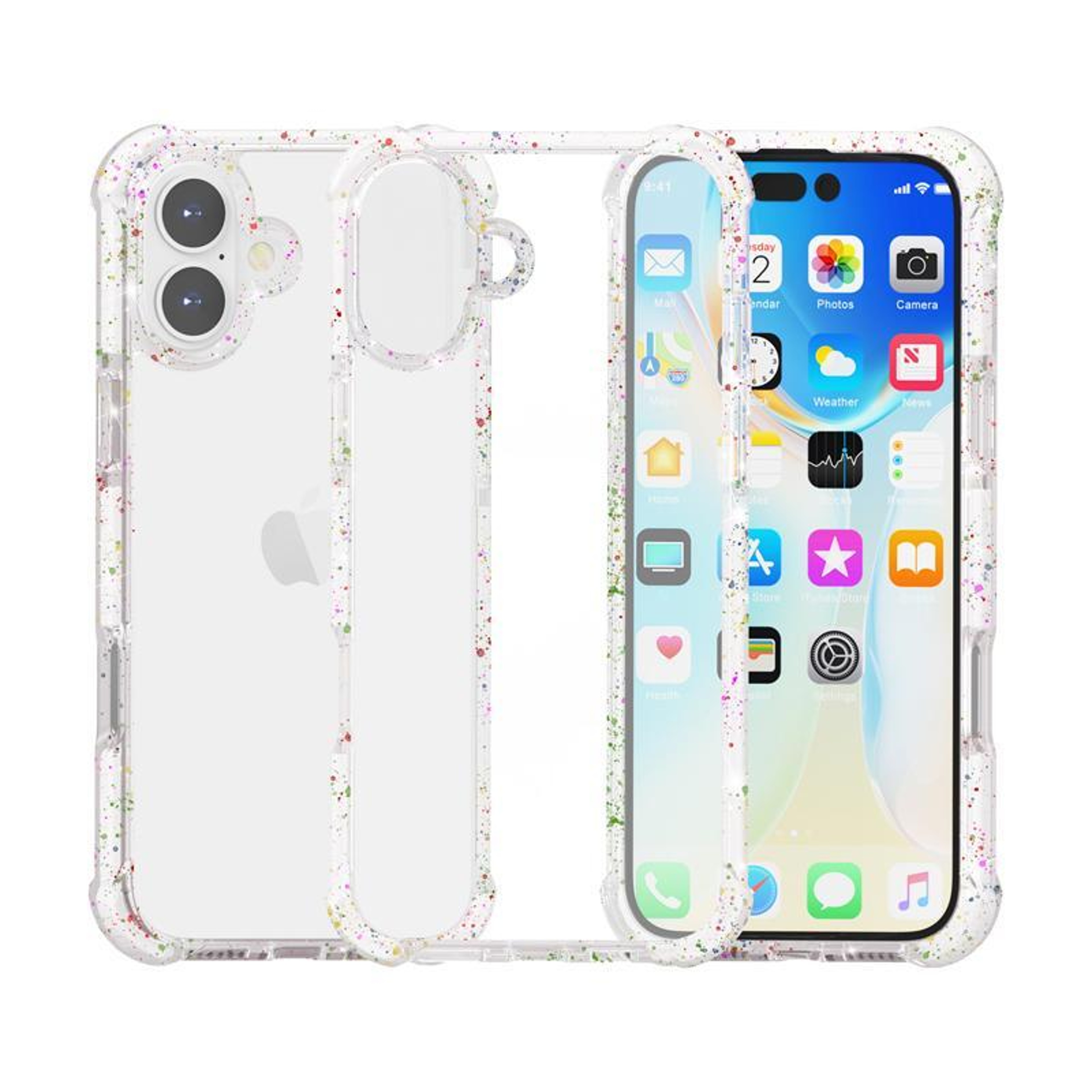 iPhone 17 Clear Acrylic Protective Case with White Accents and Raised Edge Protection – view 4