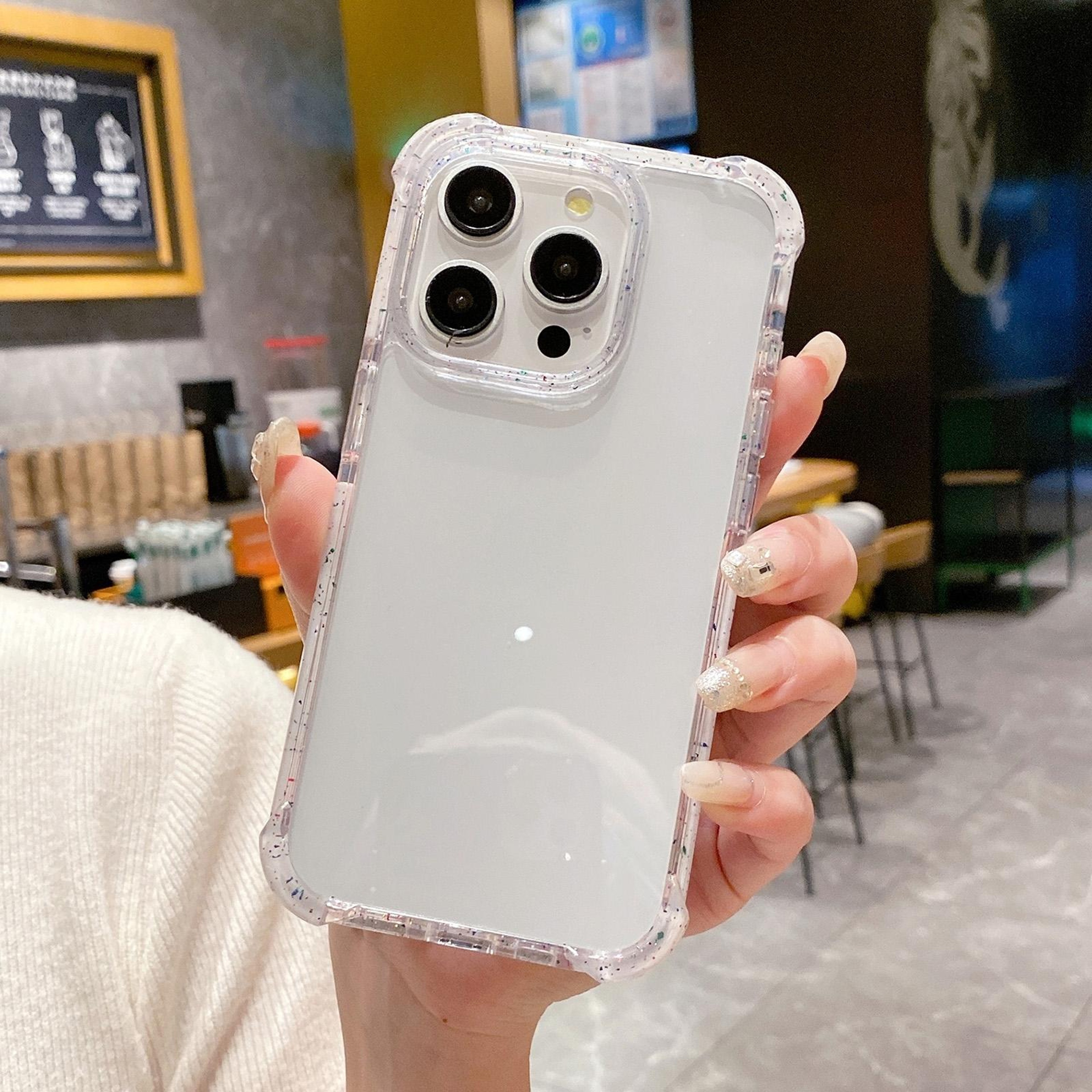 iPhone 14 Pro Clear Acrylic Protective Case with Raised Camera Guard - White – view 2