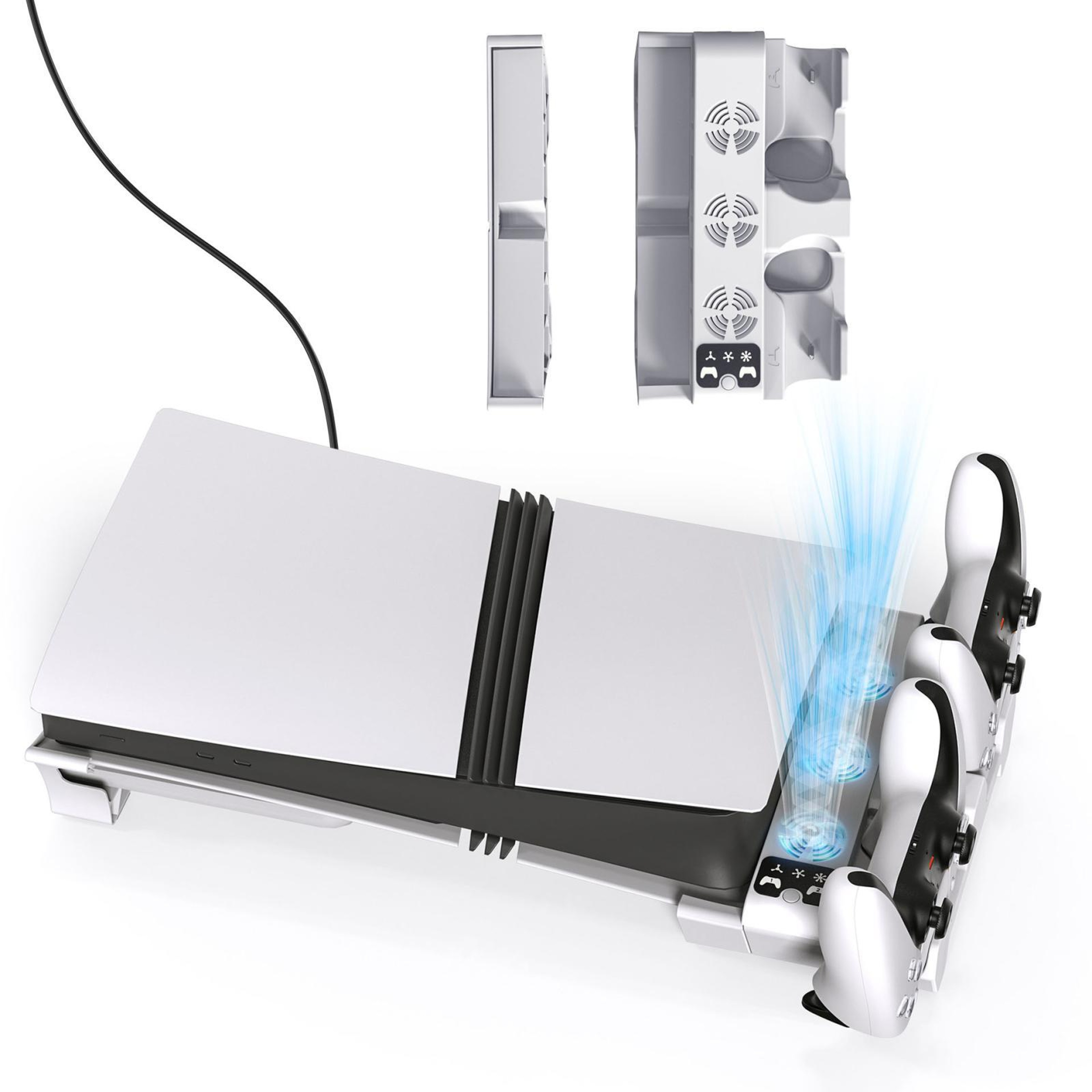 STARTRC GAMES PS5 Pro Slim Cooling Stand with Controller Charging Dock and Triple Fans – view 1