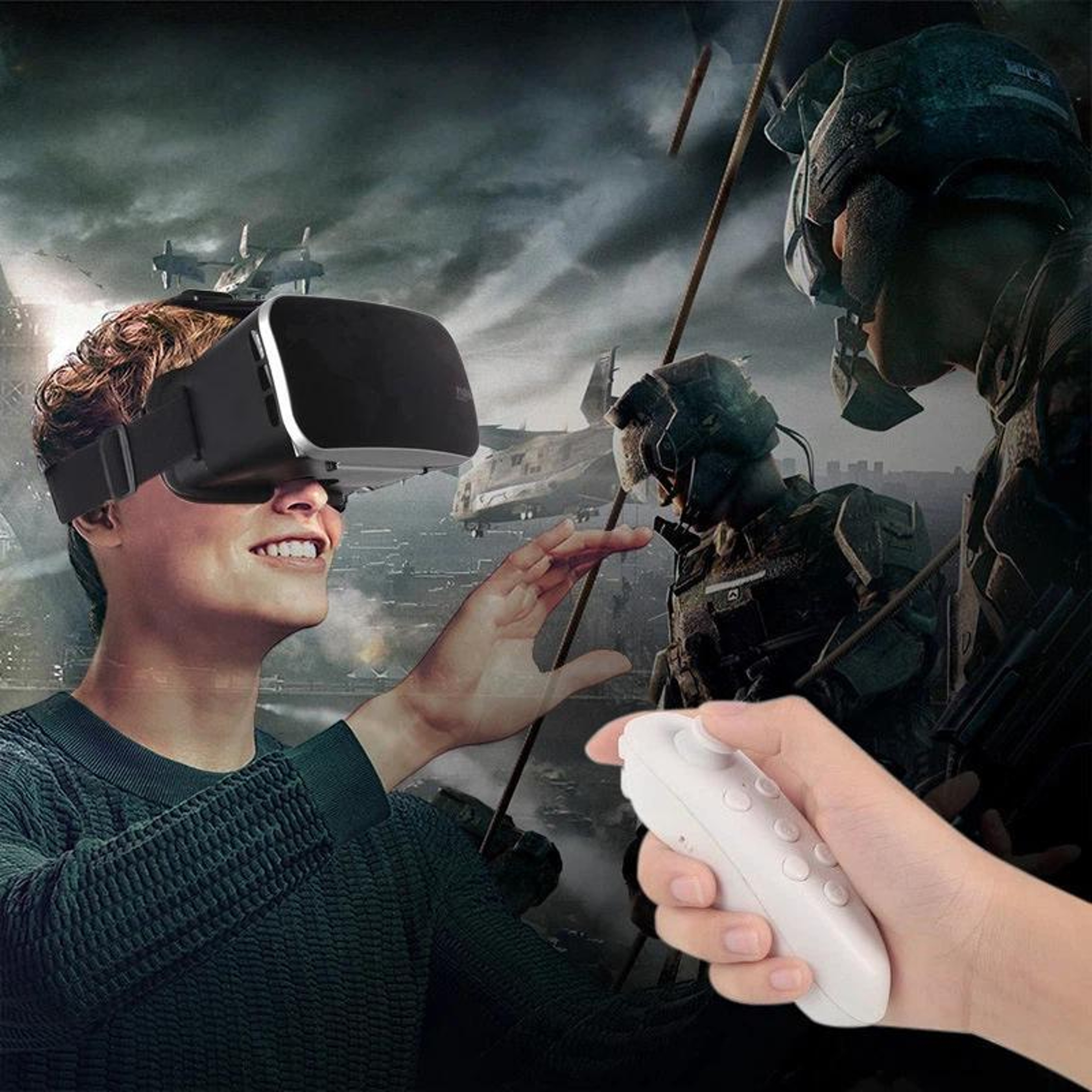 VRPARK V3 Mobile VR Headset with Y1 Remote Controller for 3D Movies and Games – view 5
