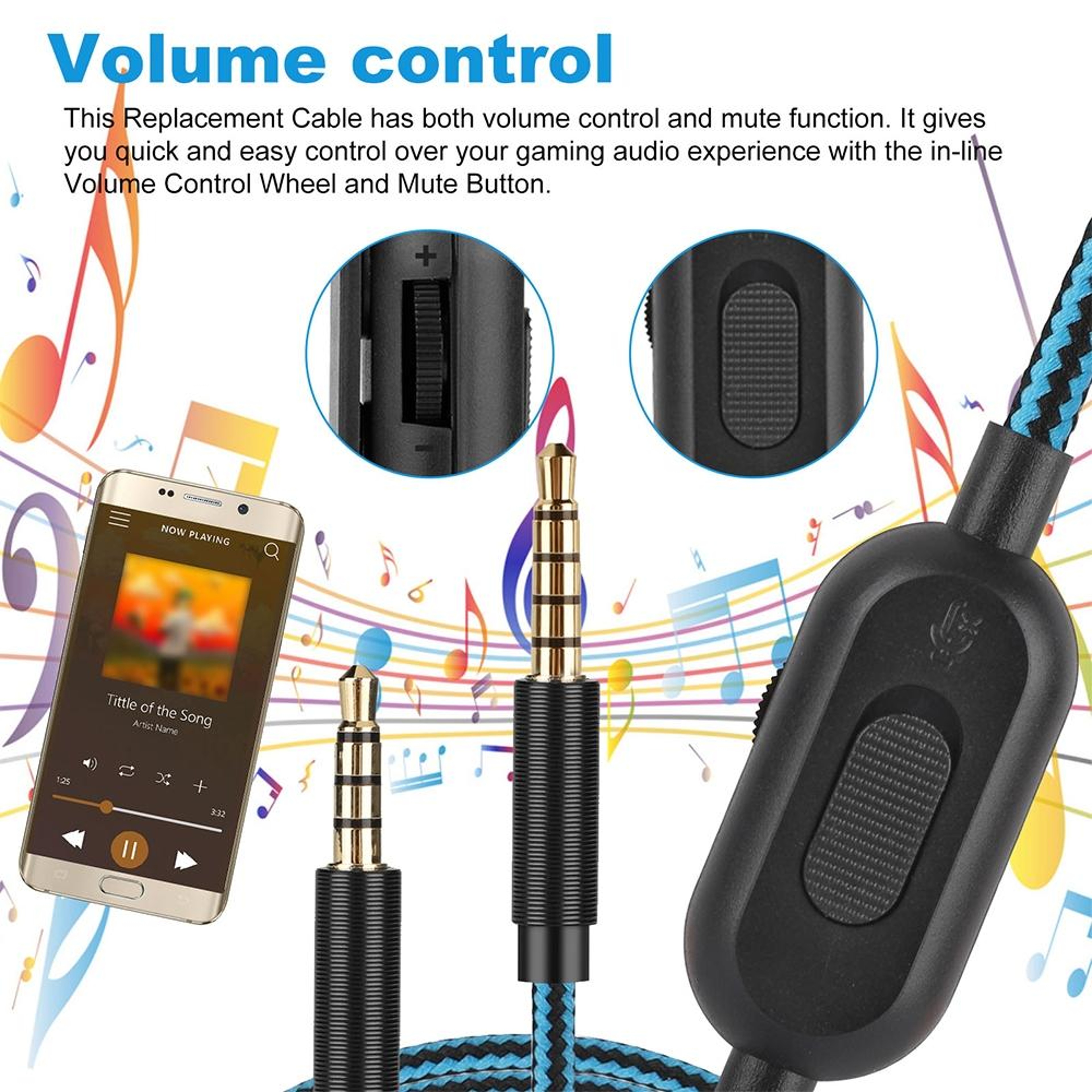 ZS0162 Astro A10 Replacement Cable 2m with Inline Mute and Volume Control for A10 A40 – view 6