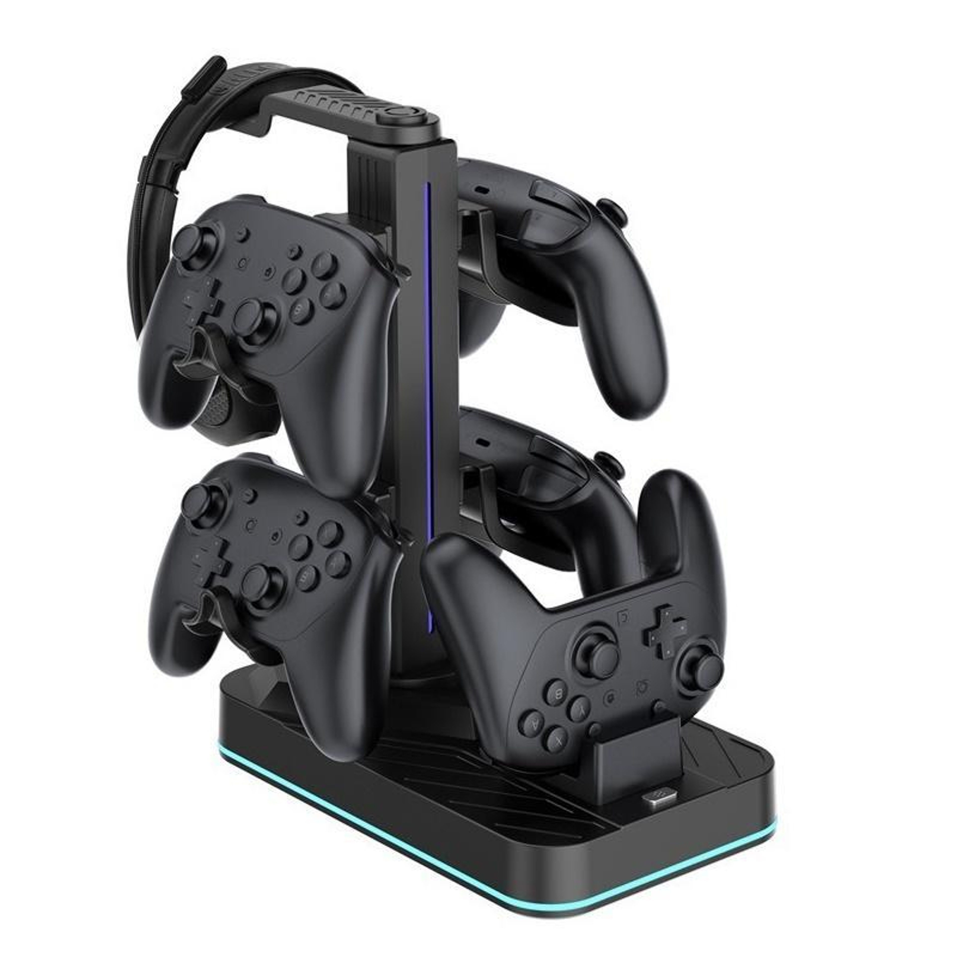 Nintendo Switch 2 Controller Charging Station with Headset Holder, USB Hub and LED Lights – view 4