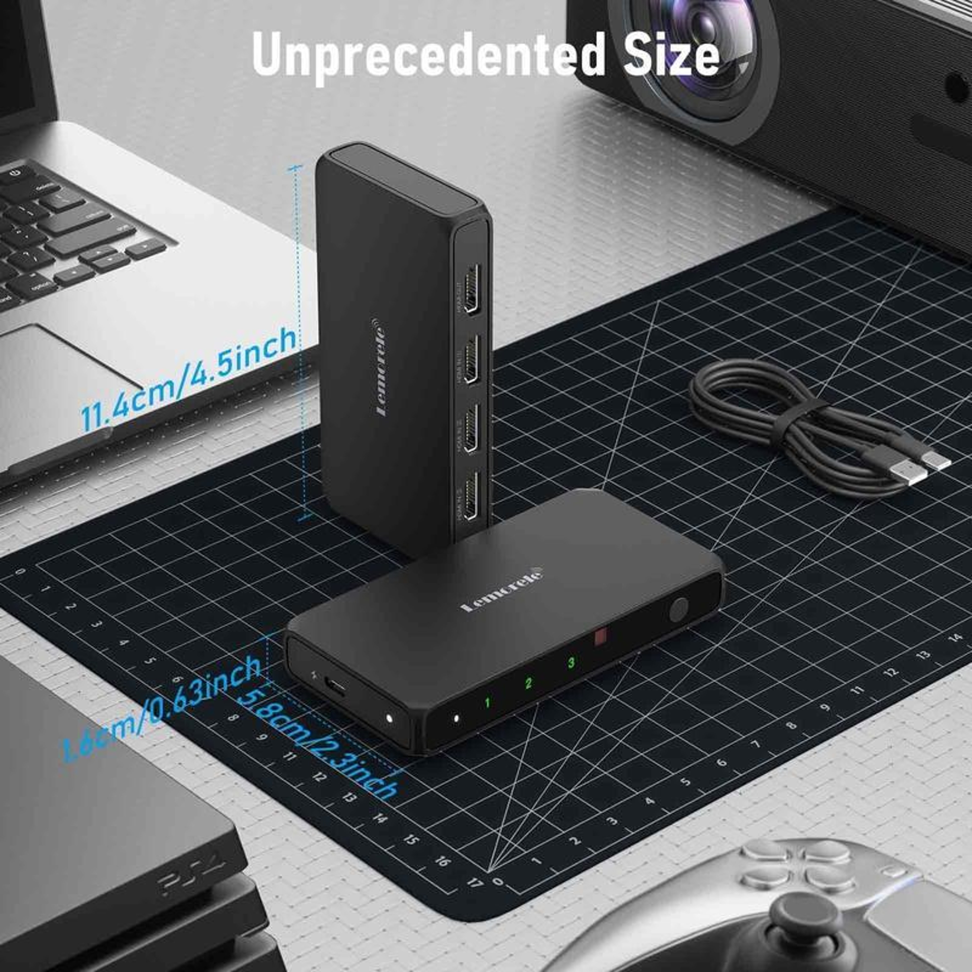 Lemorele G99 3 Port HDMI Switch 4K 60Hz HDR with Remote Control – view 2
