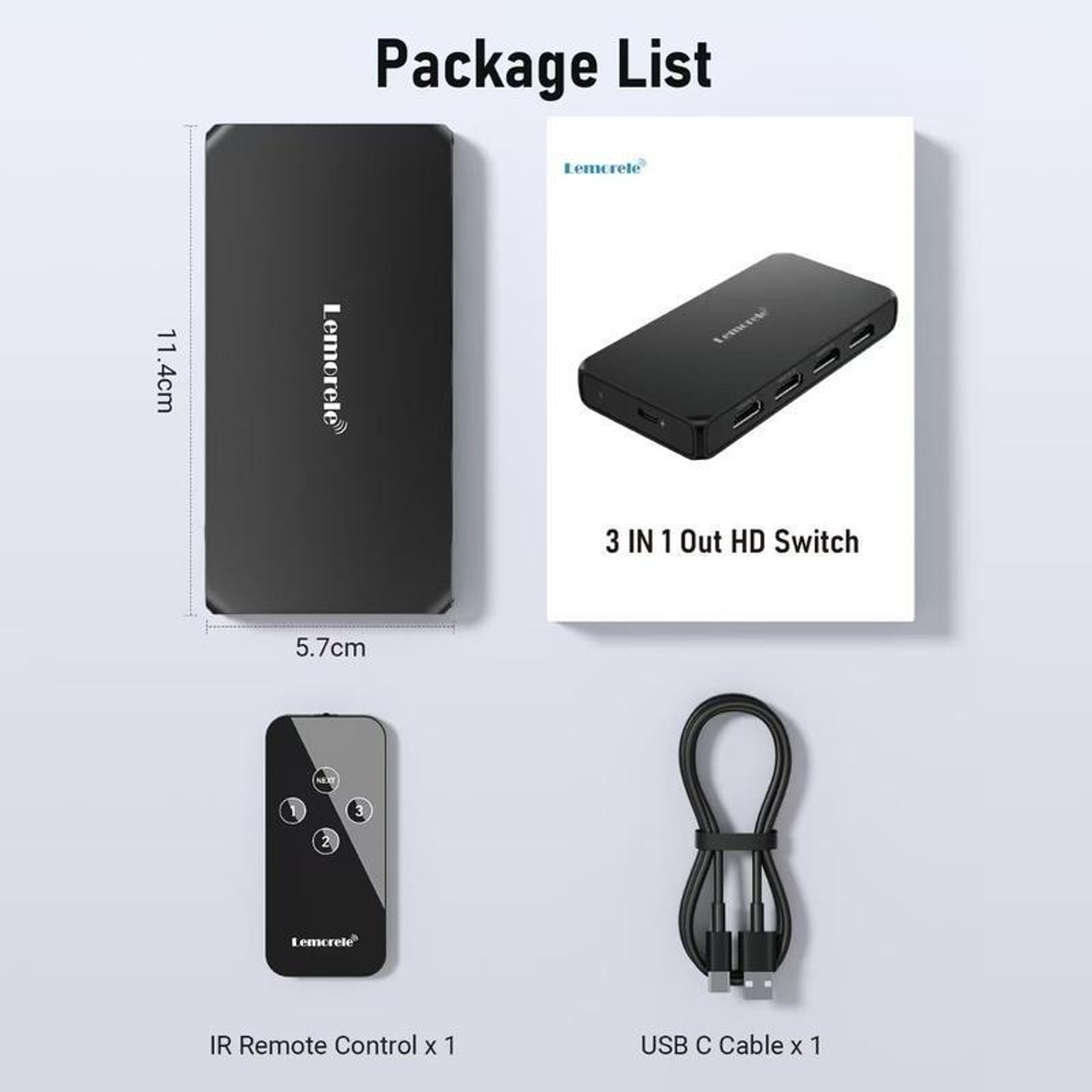 Lemorele G99 3 Port HDMI Switch 4K 60Hz HDR with Remote Control – view 9