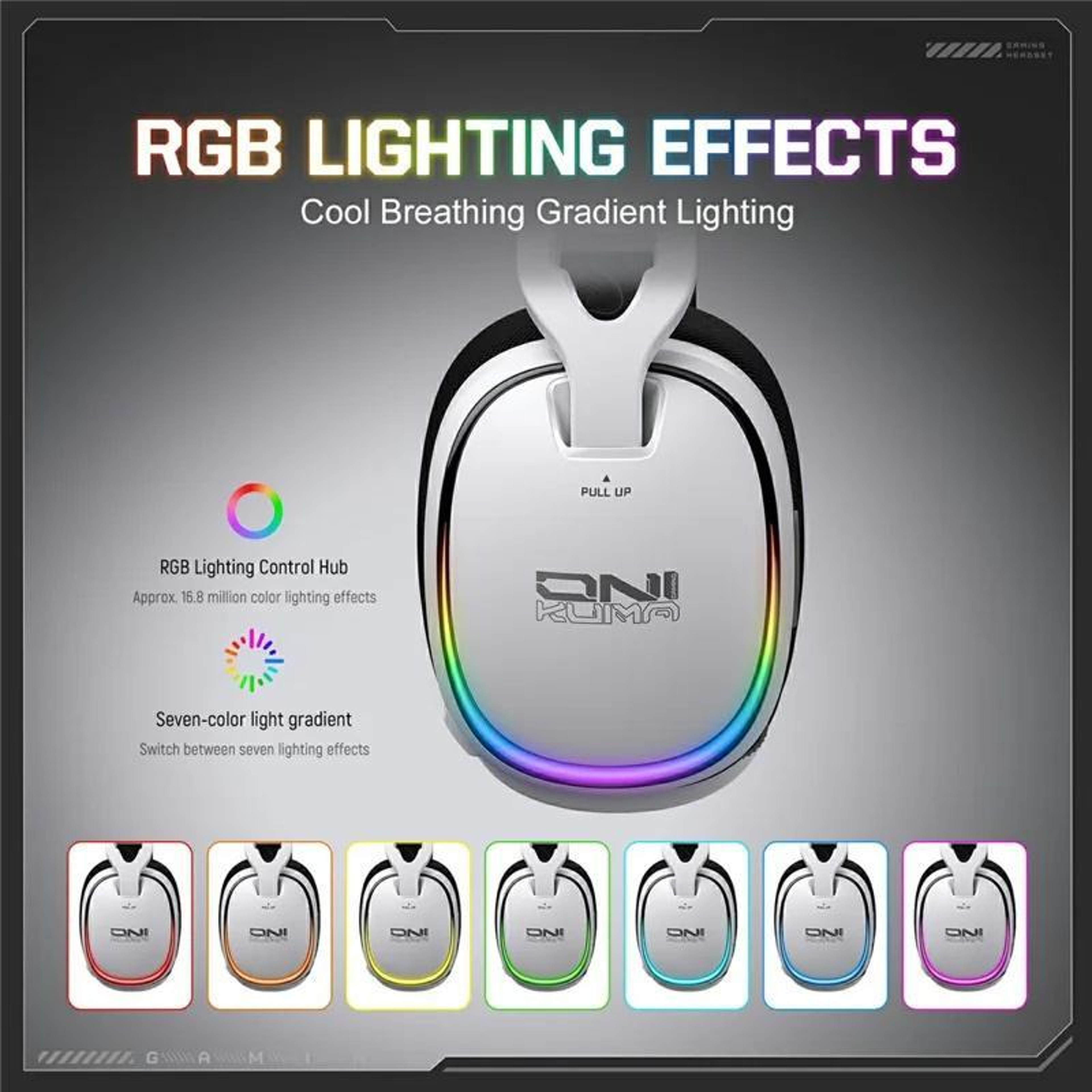 ONIKUMA GT805 Wireless Gaming Headset with RGB, 2.4GHz Low Latency and 60H Battery – view 10