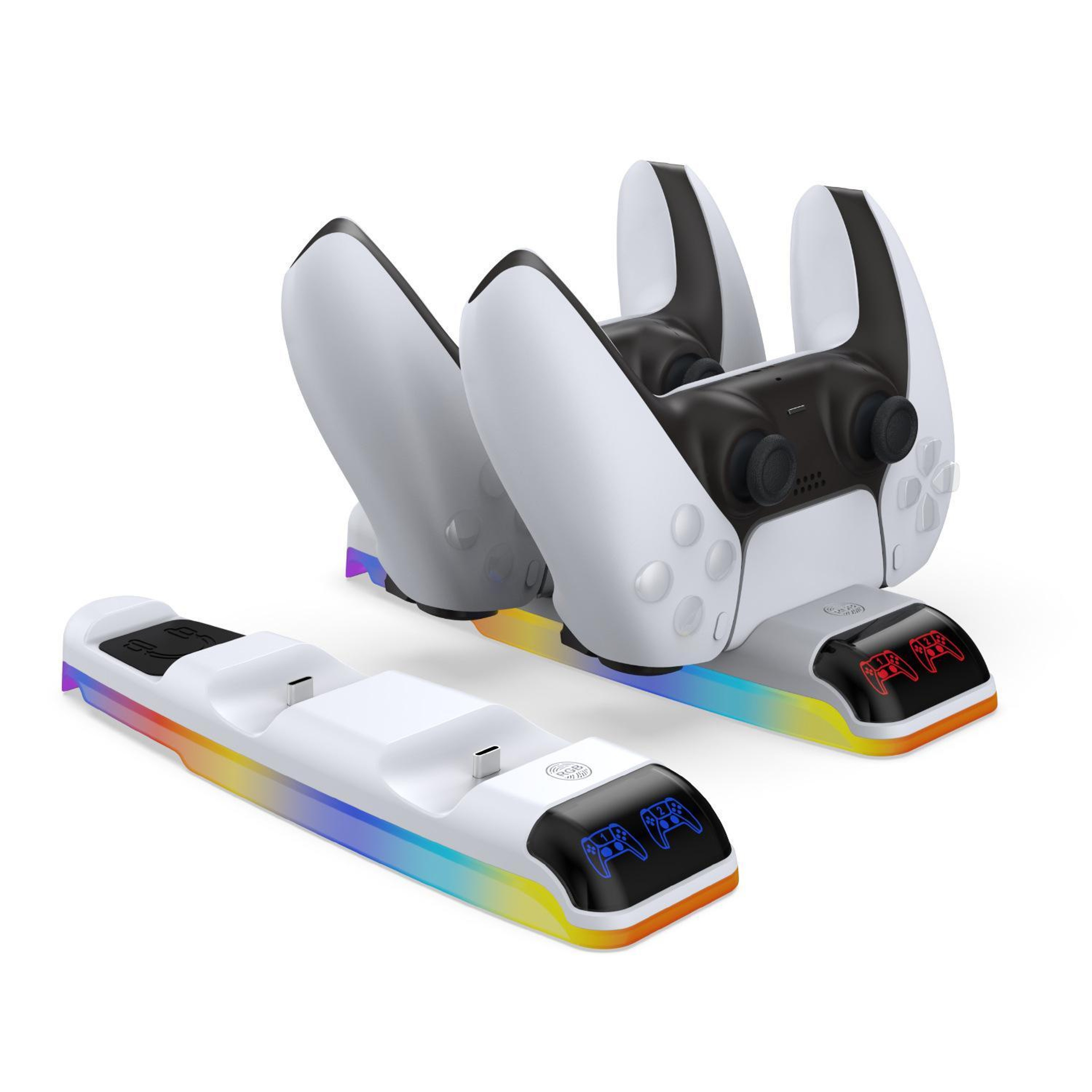 DOBE TP53597 PS5 Slim Charging Stand With Headset Holder And RGB Light Black 3