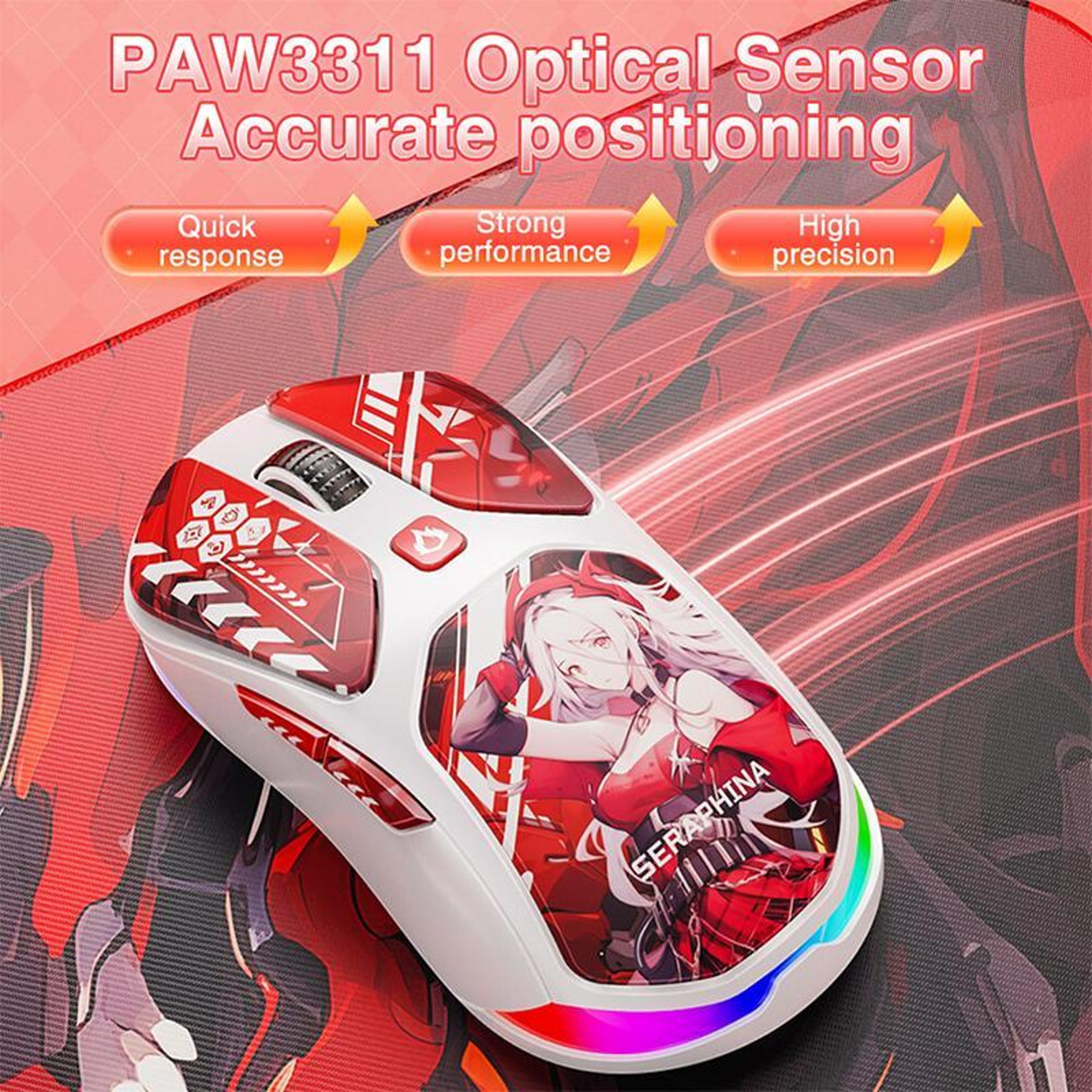 LINGBAO M7 Wireless Gaming Mouse With 12000 DPI Bluetooth And 24GHz TripleMode Connection 3