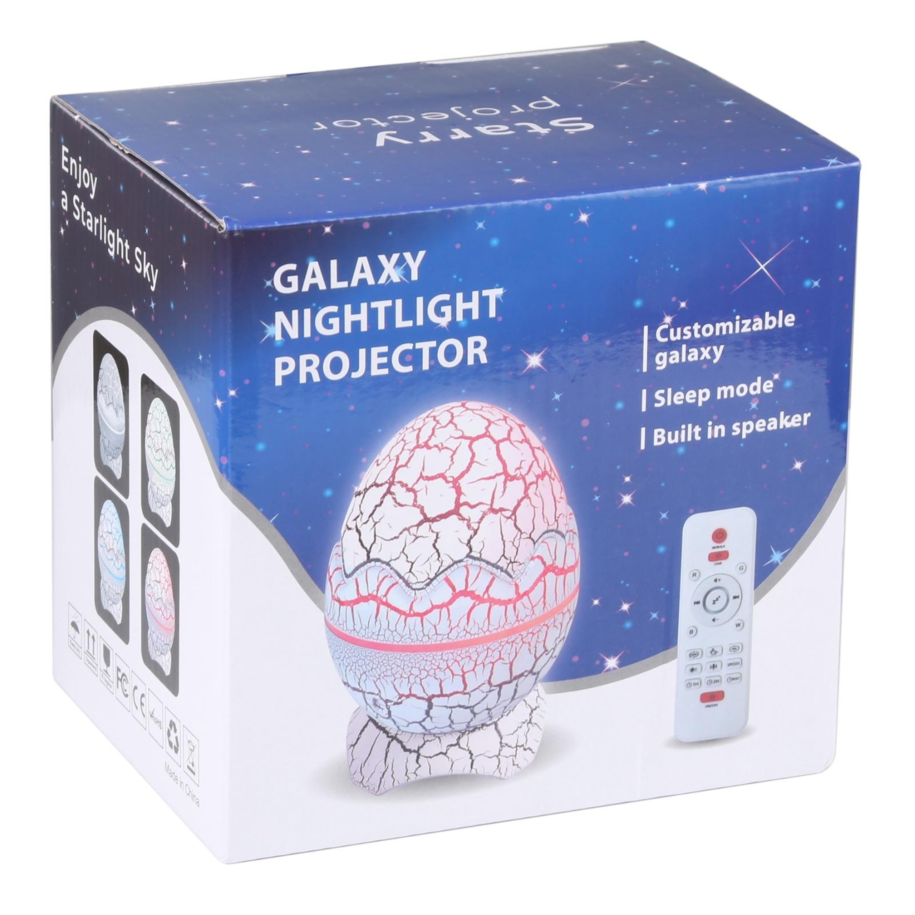 Cracked Egg Star Projector Night Light with Bluetooth Speaker and Remote Control – view 6