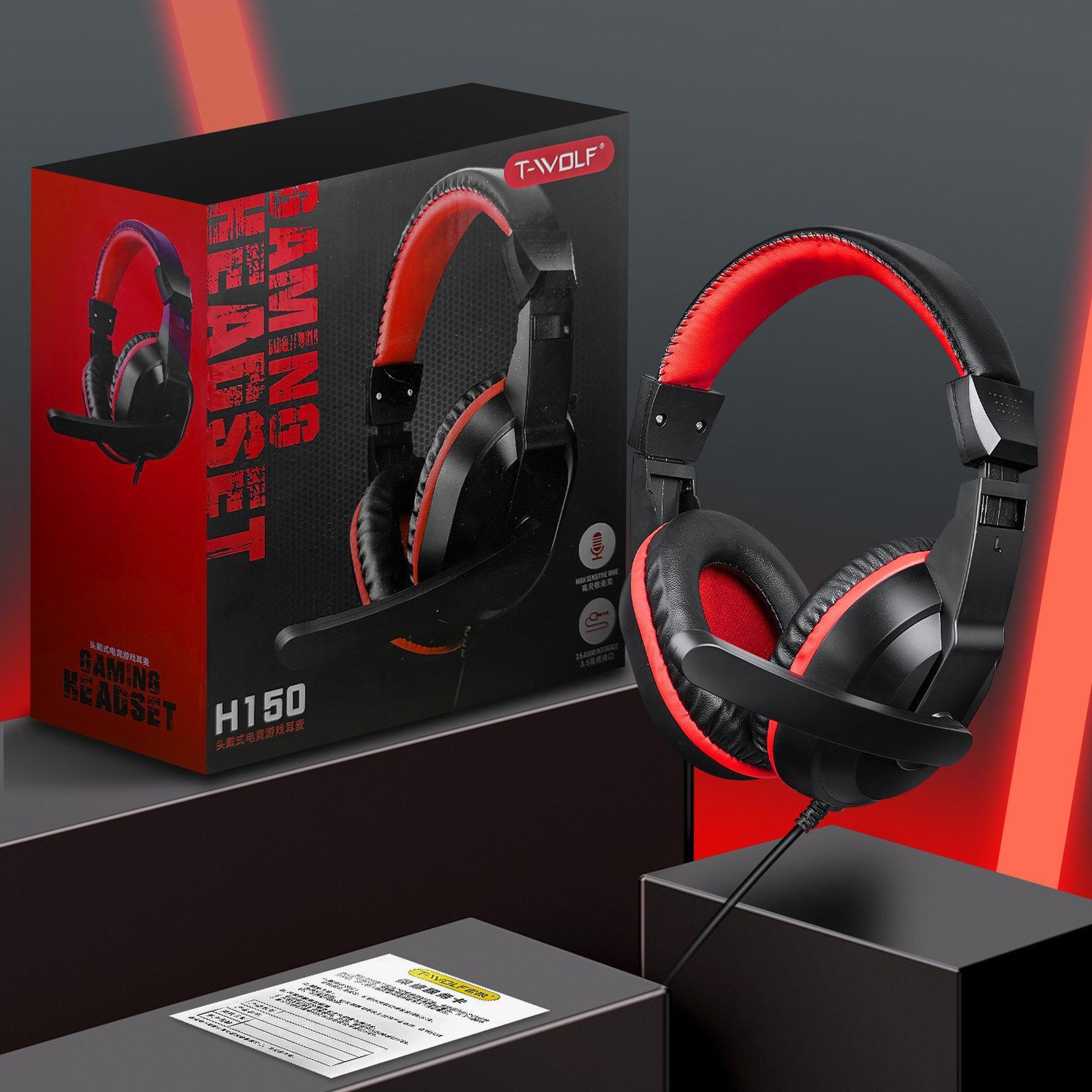 T-WOLF H150 Wired Gaming Headset with Microphone, 40mm Stereo Drivers and Dual 3.5mm Plugs – view 3