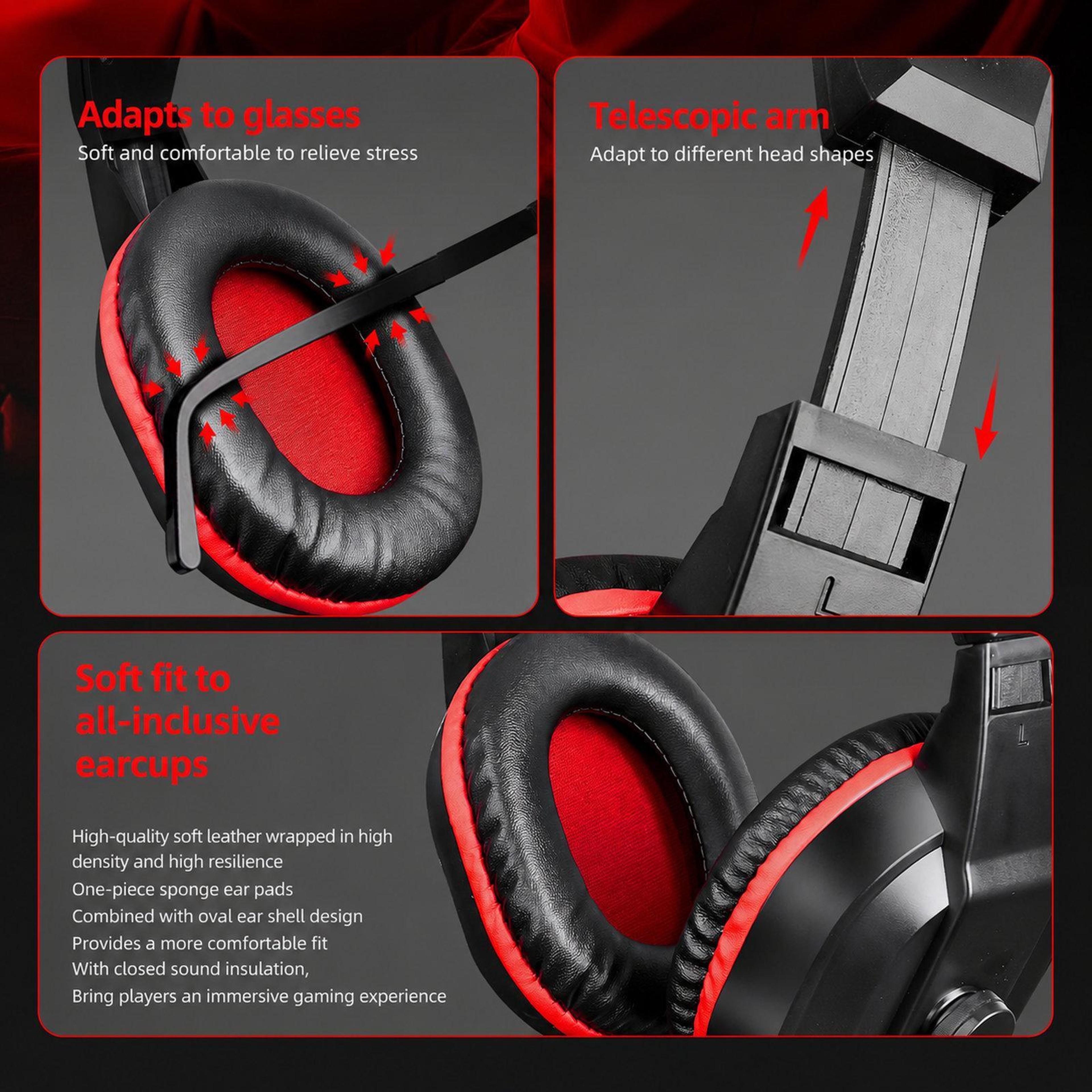 T-WOLF H150 Wired Gaming Headset with Microphone, 40mm Stereo Drivers and Dual 3.5mm Plugs – view 5