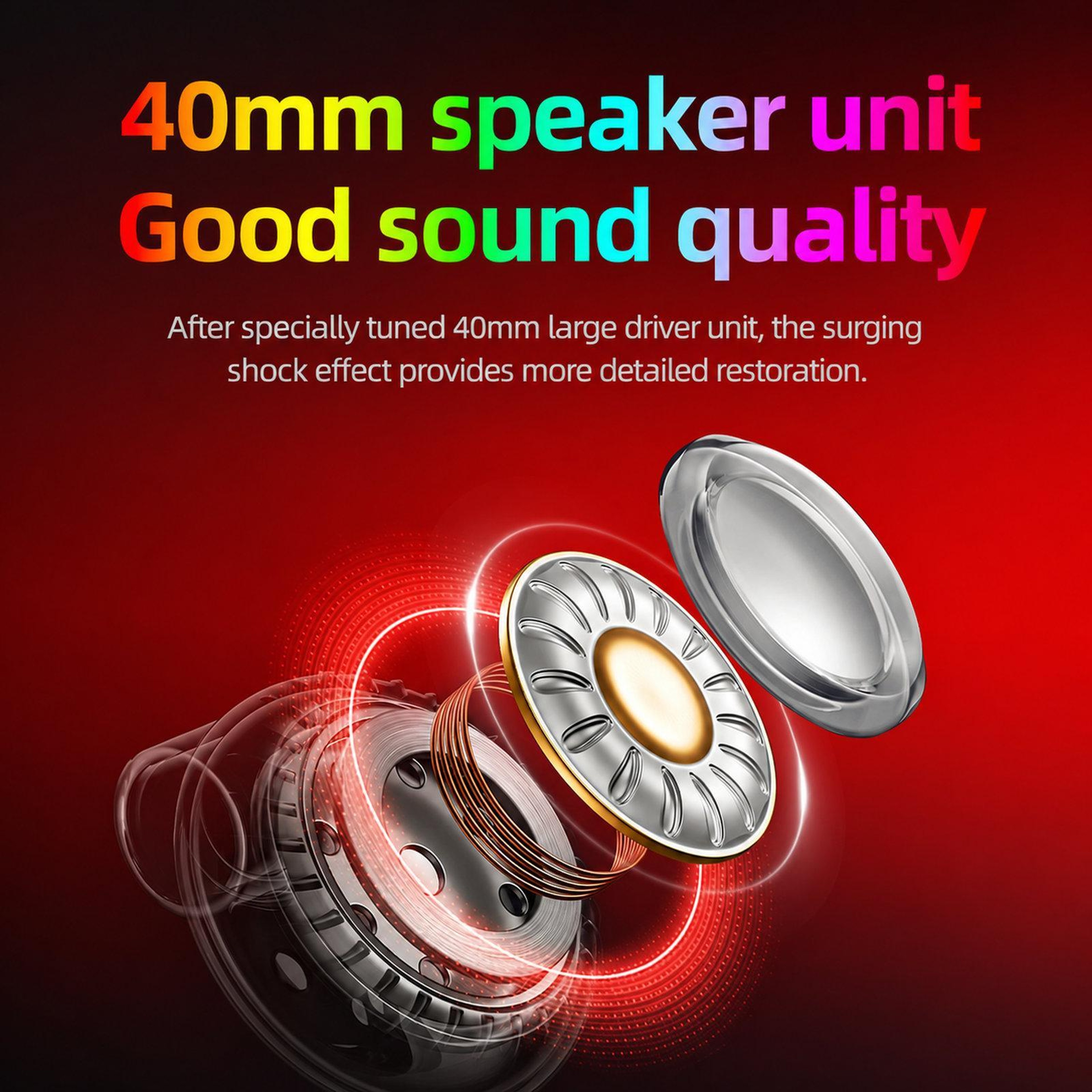 T-WOLF H150 Wired Gaming Headset with Microphone, 40mm Stereo Drivers and Dual 3.5mm Plugs – view 6