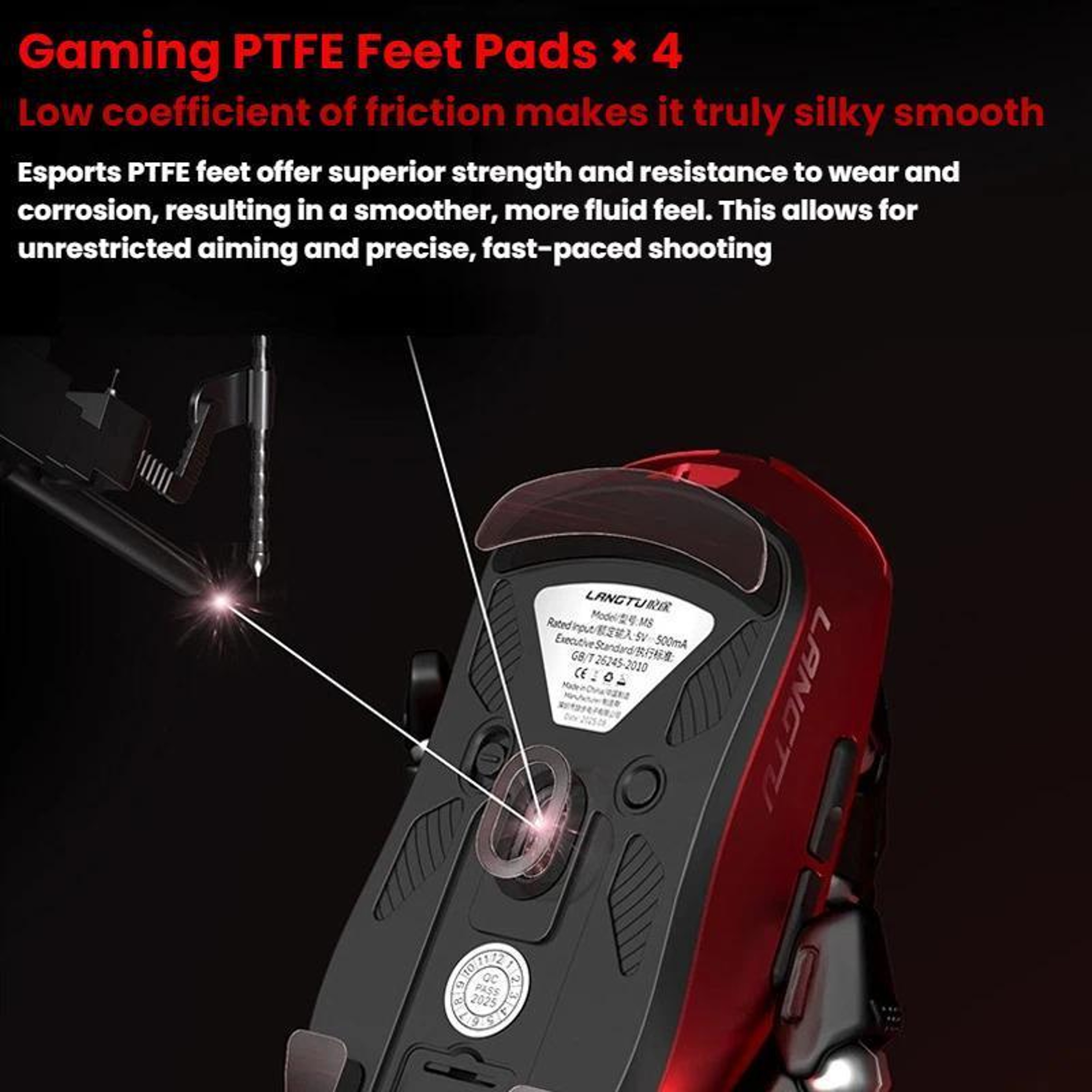 LANGTU M8 Wireless Gaming Mouse with Bluetooth, 12000 DPI and Tri-Mode Connectivity – view 11