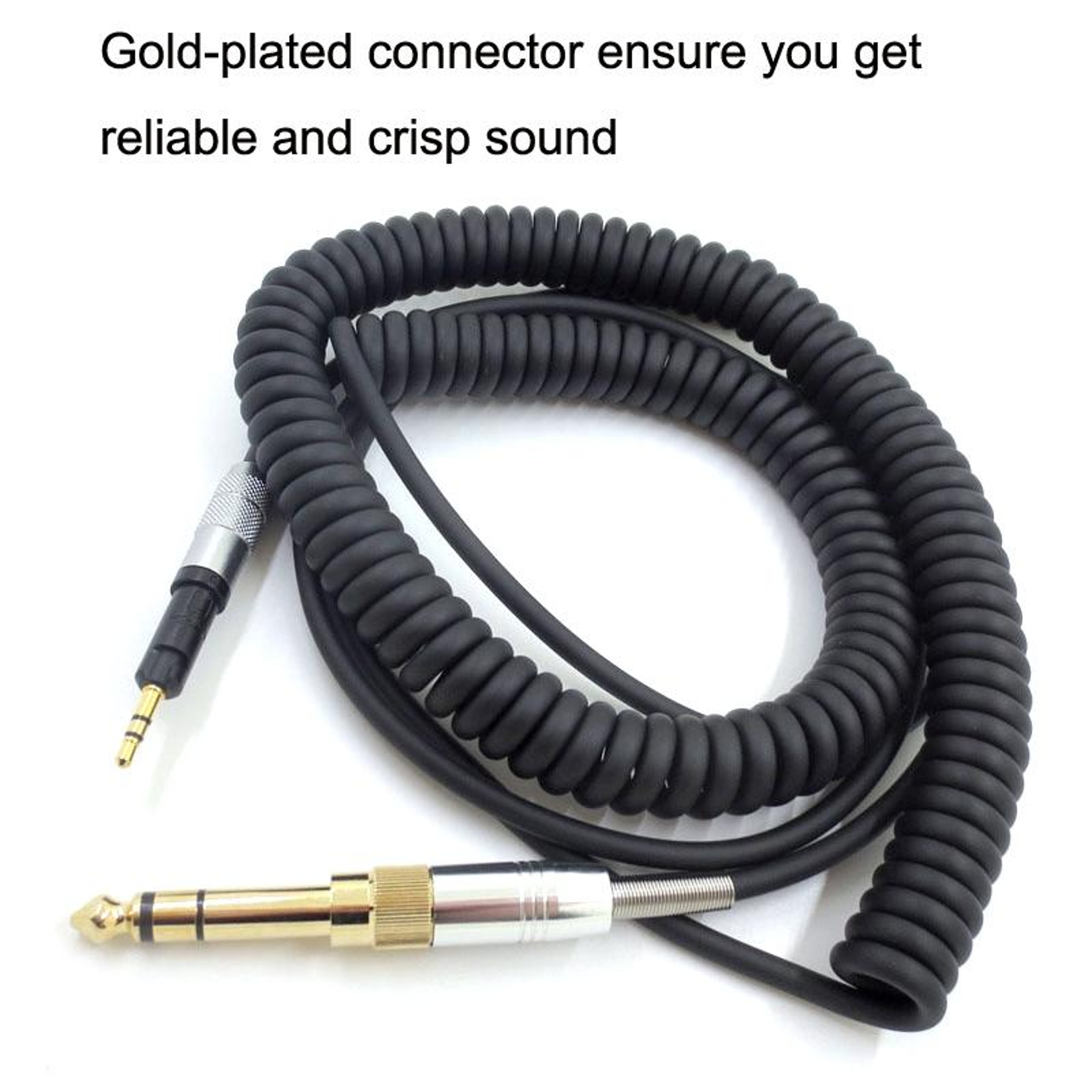 ATH-M50X Replacement Cable 2.5mm to 3.5mm Coiled Audio Cable with 6.35mm Adapter – view 3