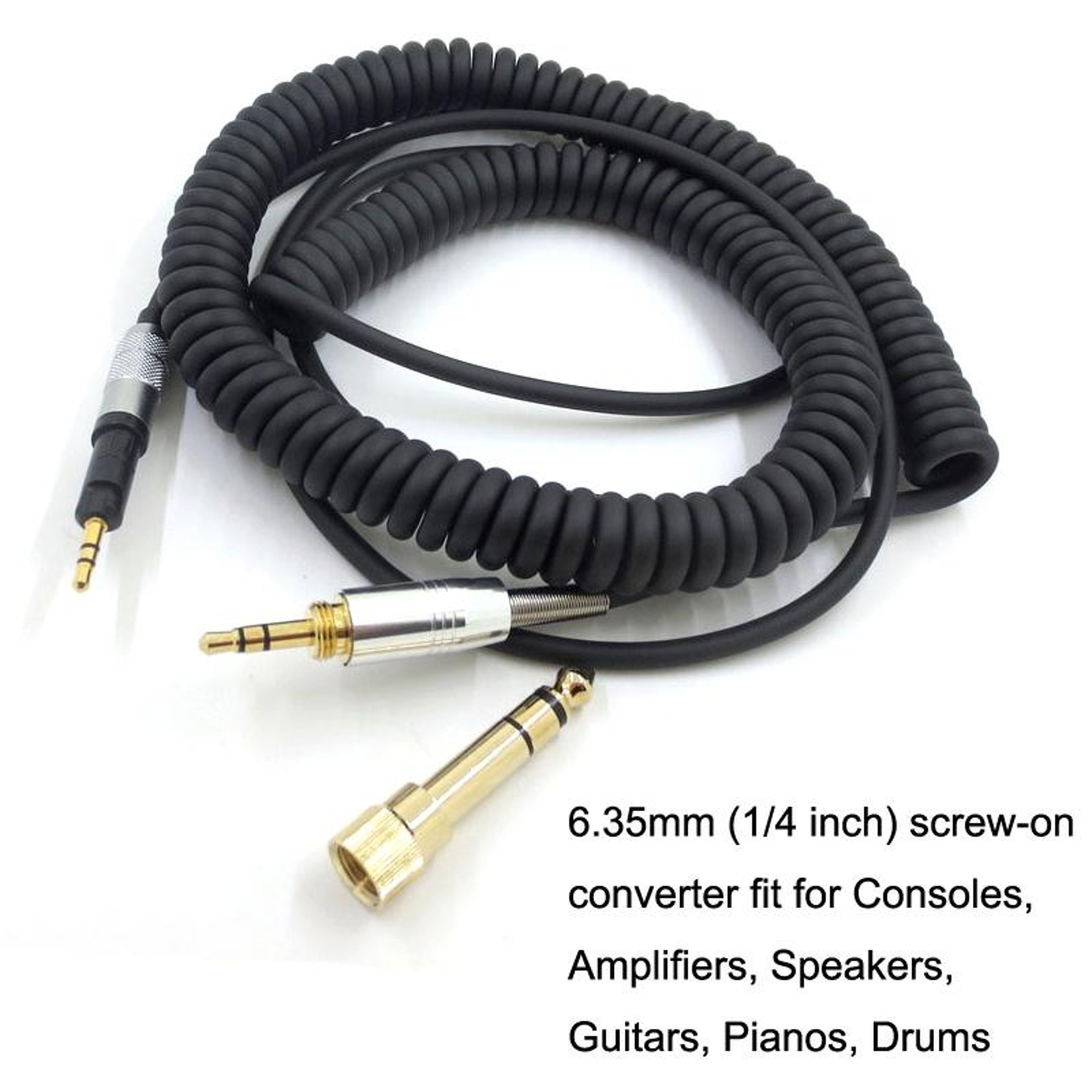 ATH-M50X Replacement Cable 2.5mm to 3.5mm Coiled Audio Cable with 6.35mm Adapter – view 5