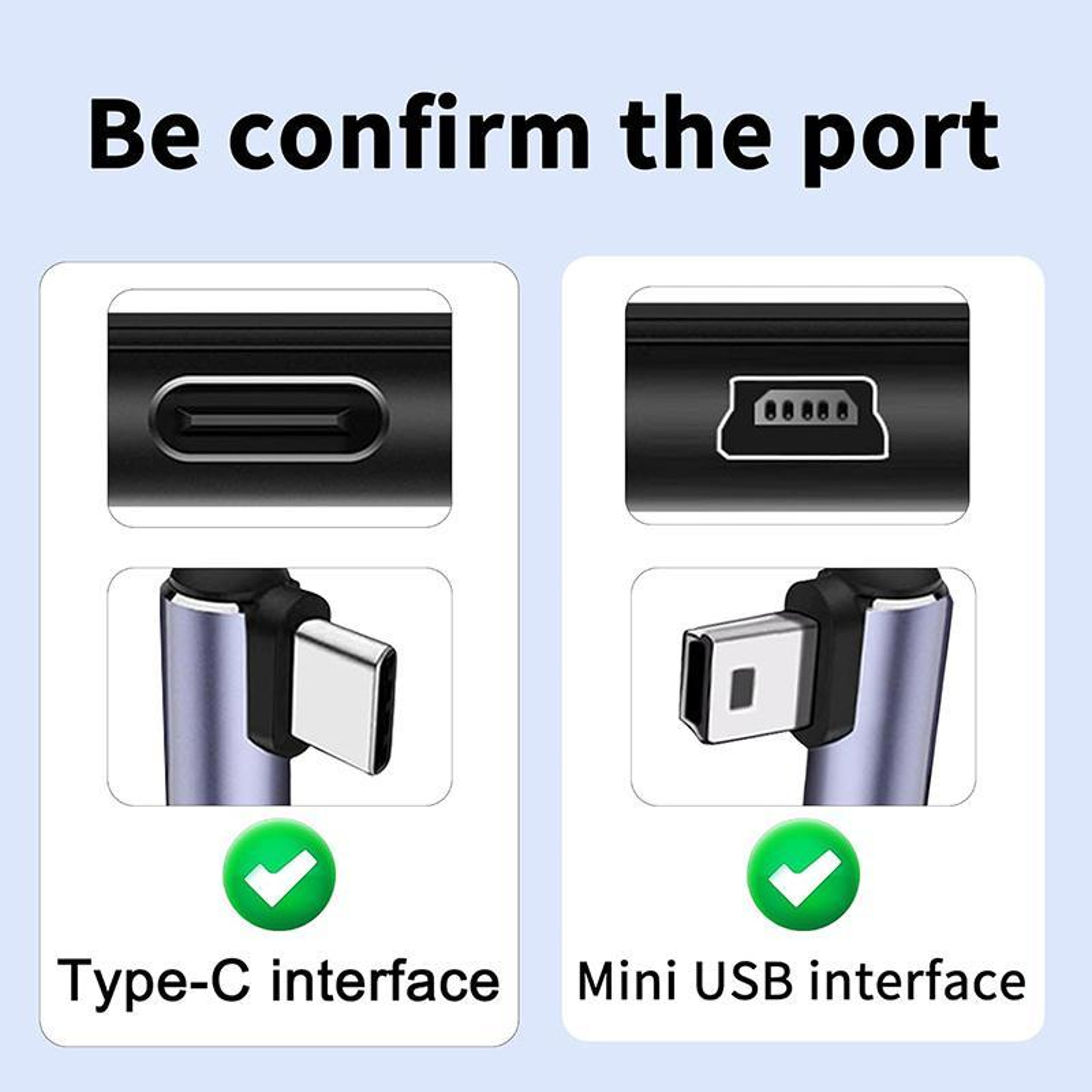ENKAY 90 Degree USB C to Mini USB Cable 1m, 480Mbps Braided Charging and Data Cord – view 2