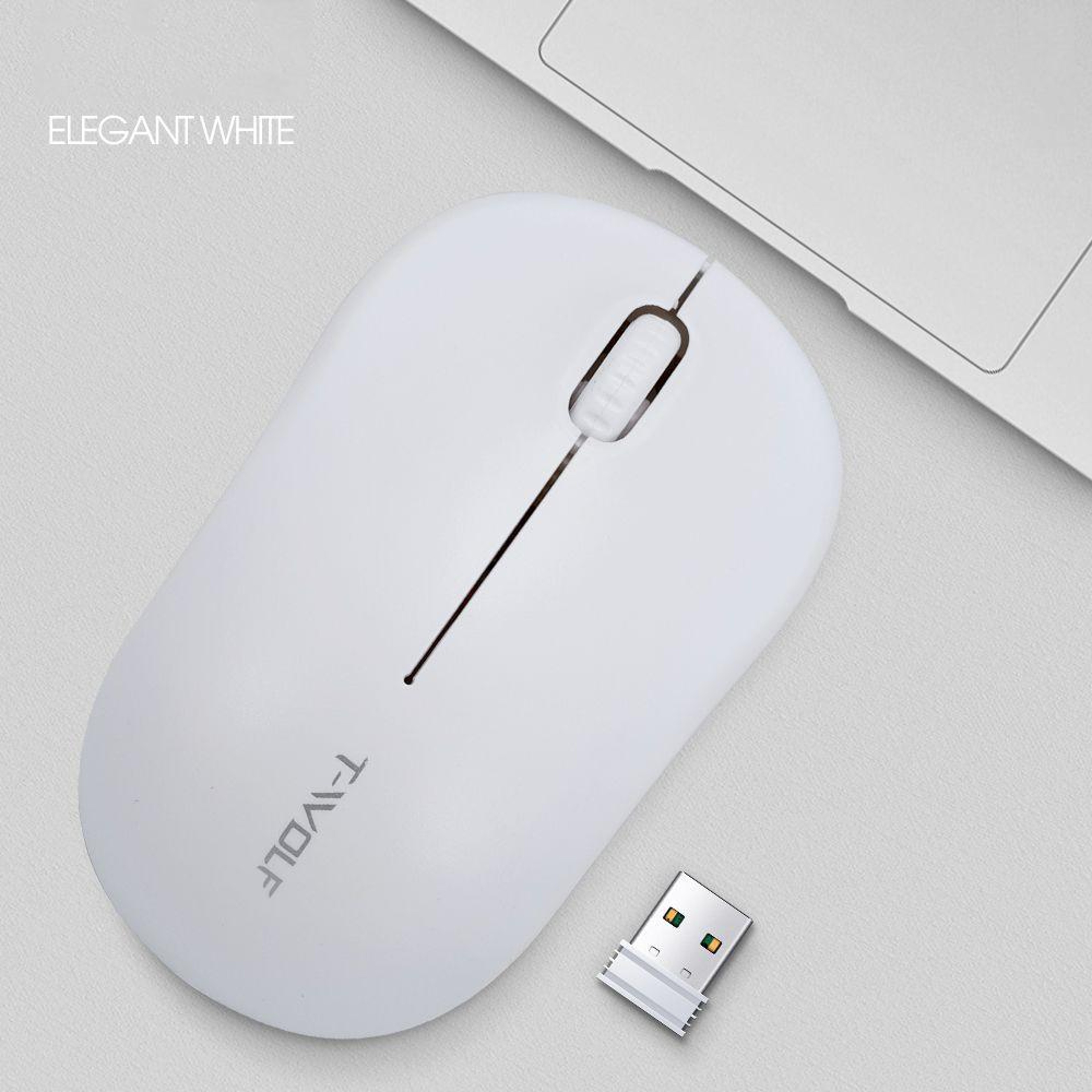 TWOLF Q4 24GHz Wireless Gaming Mouse Ergonomic Optical Mouse For PC And Laptop White 1