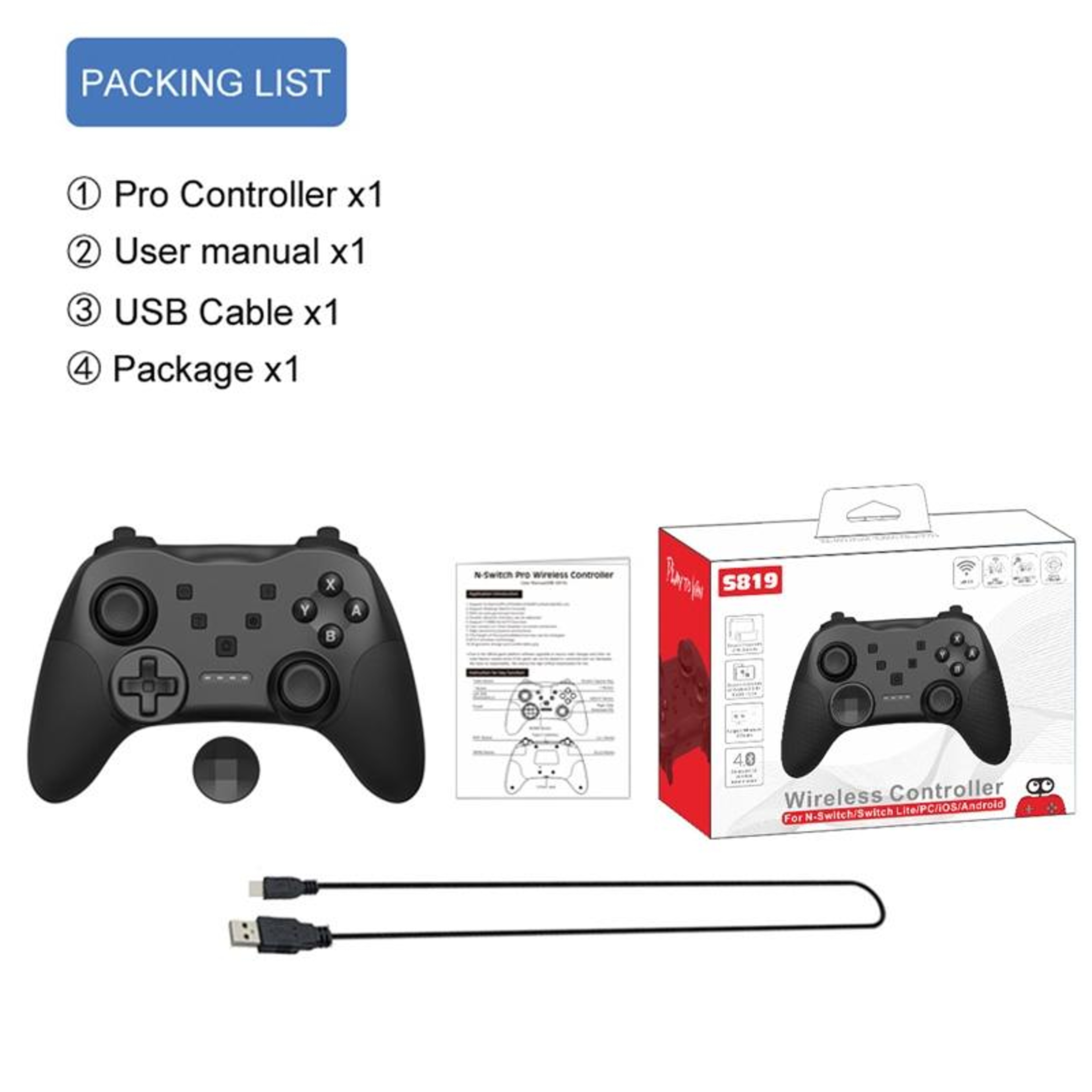 MB-S819 Wireless Nintendo Switch Controller with Gyro, Vibration and Wake-Up – view 7