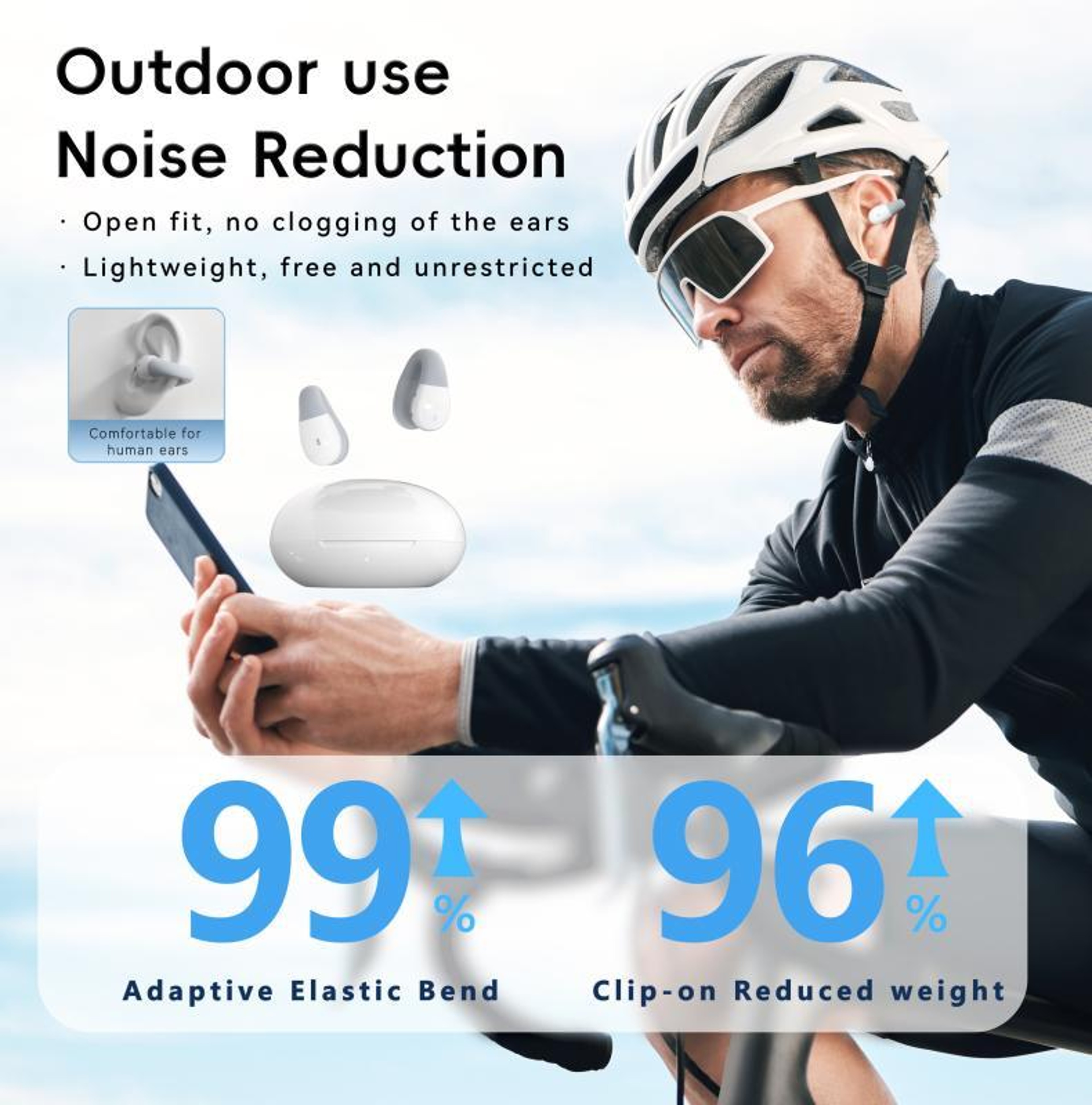 F13 Bluetooth 5.4 Wireless Earphones, Ear Hook Earbuds with Noise Reduction and 13mm HiFi Sound – view 10