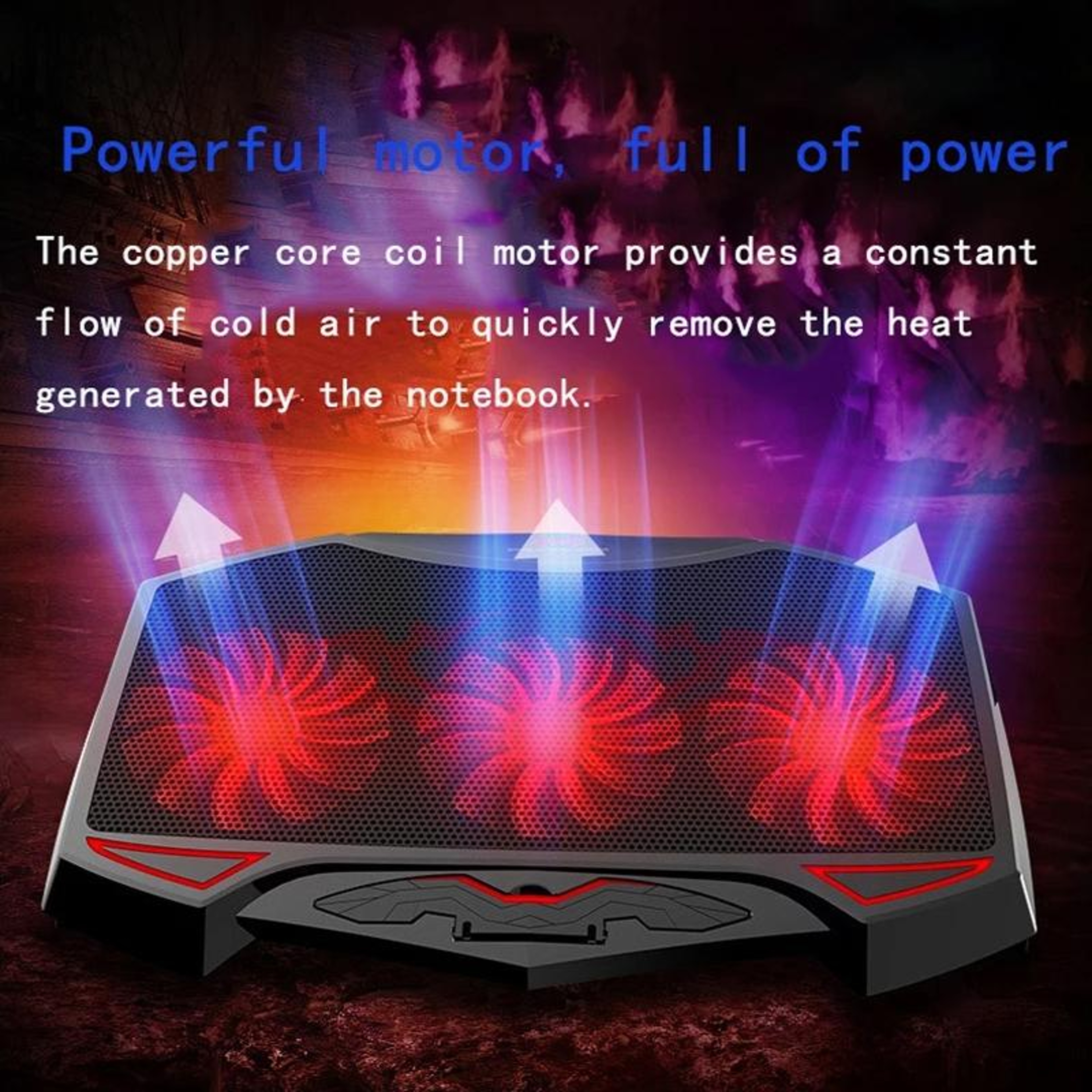 NUOXI Gaming Laptop Cooling Pad and Adjustable Laptop Stand with Quiet 3-Fan Cooling – view 4