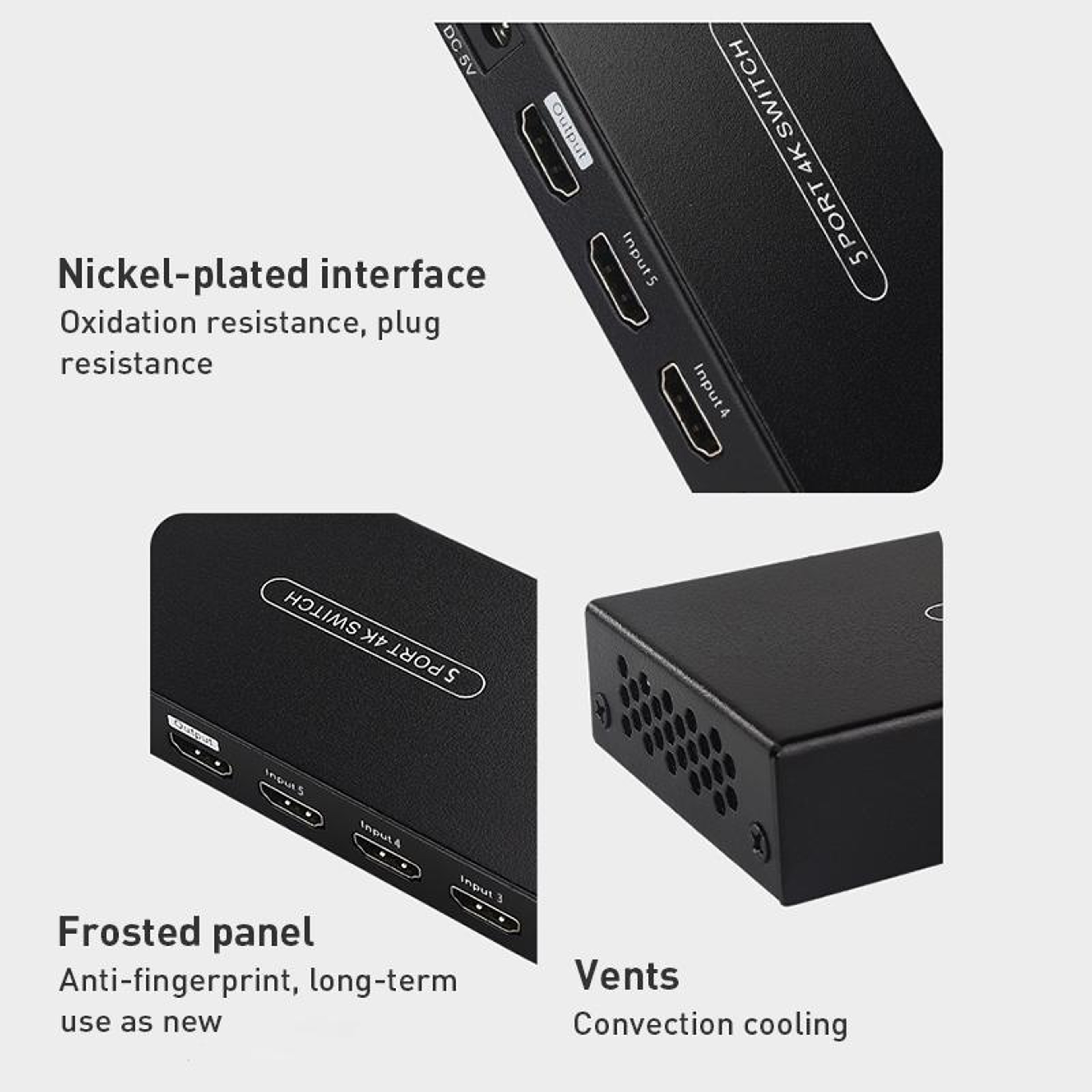 Measy SWH4651 4K 60Hz HDMI Switch 5 Port HDMI 2.0 Switcher with Remote – view 9
