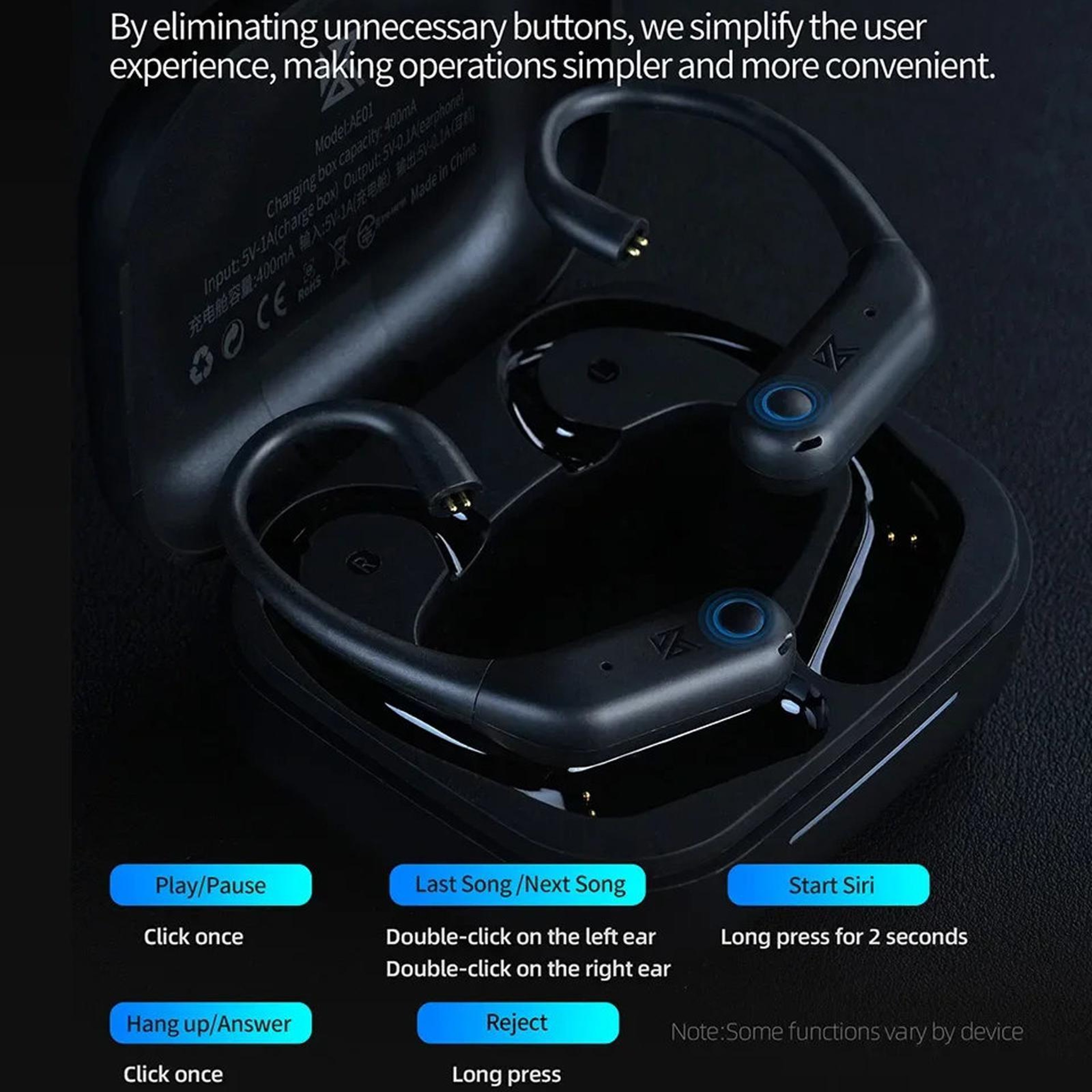 KZ AE01 Bluetooth 5.4 Gaming Earbuds with Secure Ear Hooks and ENC Calls – view 5