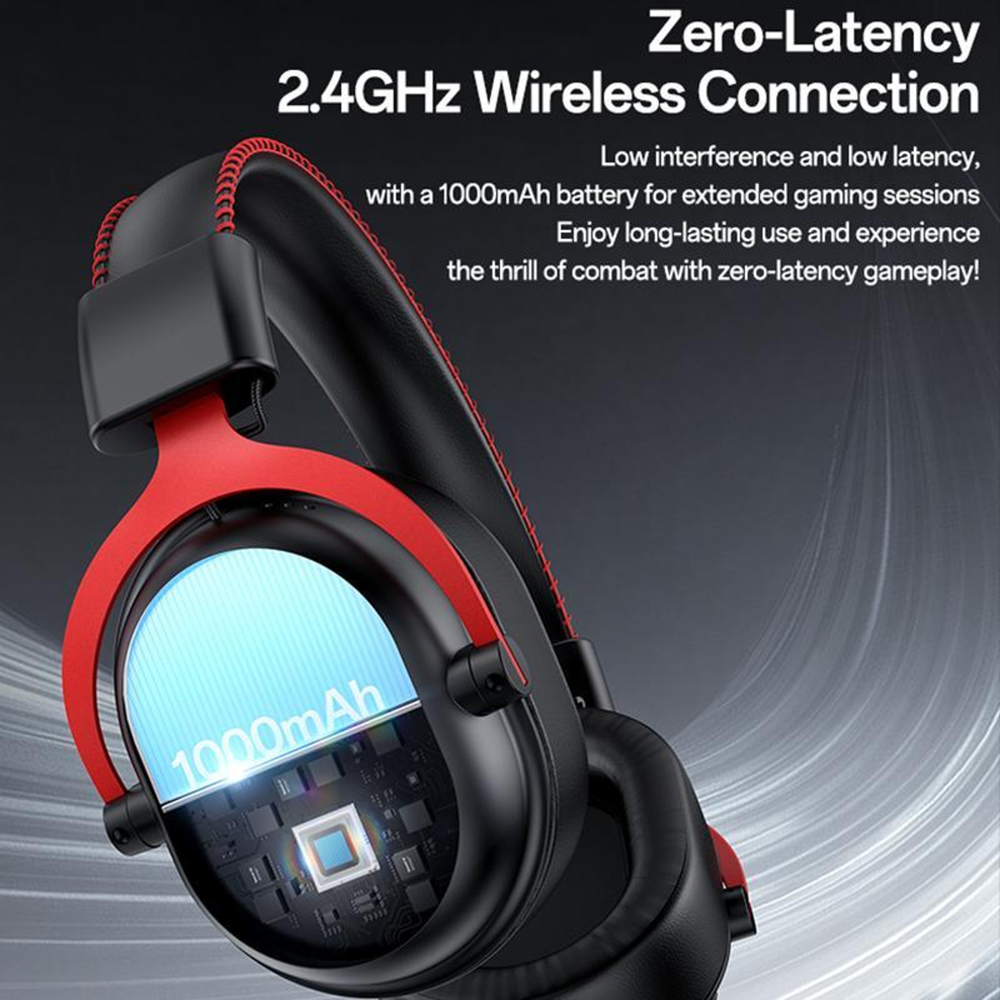 Yesido EK07 Tri-Mode Wireless Gaming Headset with RGB Lighting, 50mm Drivers and Detachable Mic – view 10
