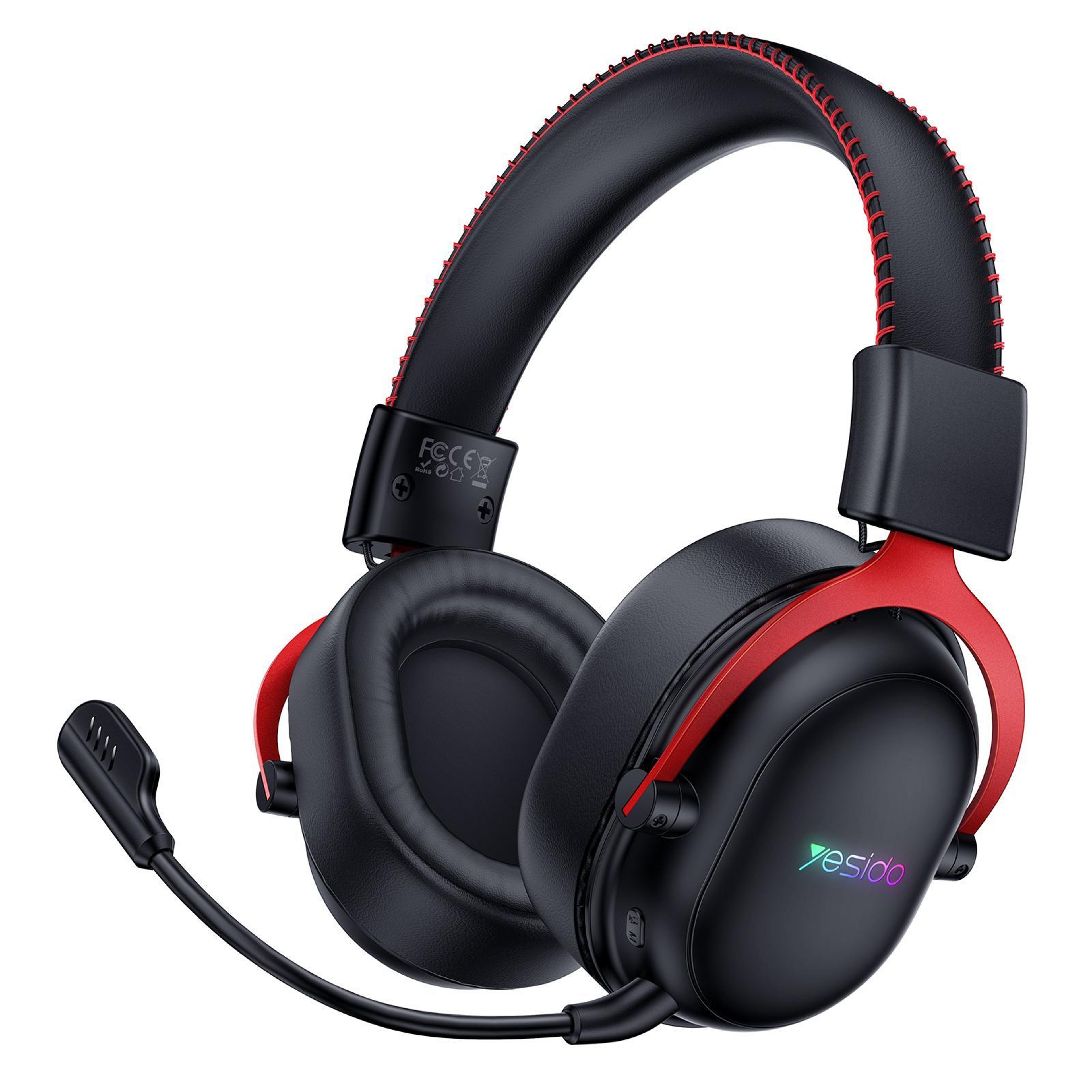 Yesido EK07 Tri-Mode Wireless Gaming Headset with RGB Lighting, 50mm Drivers and Detachable Mic – view 2