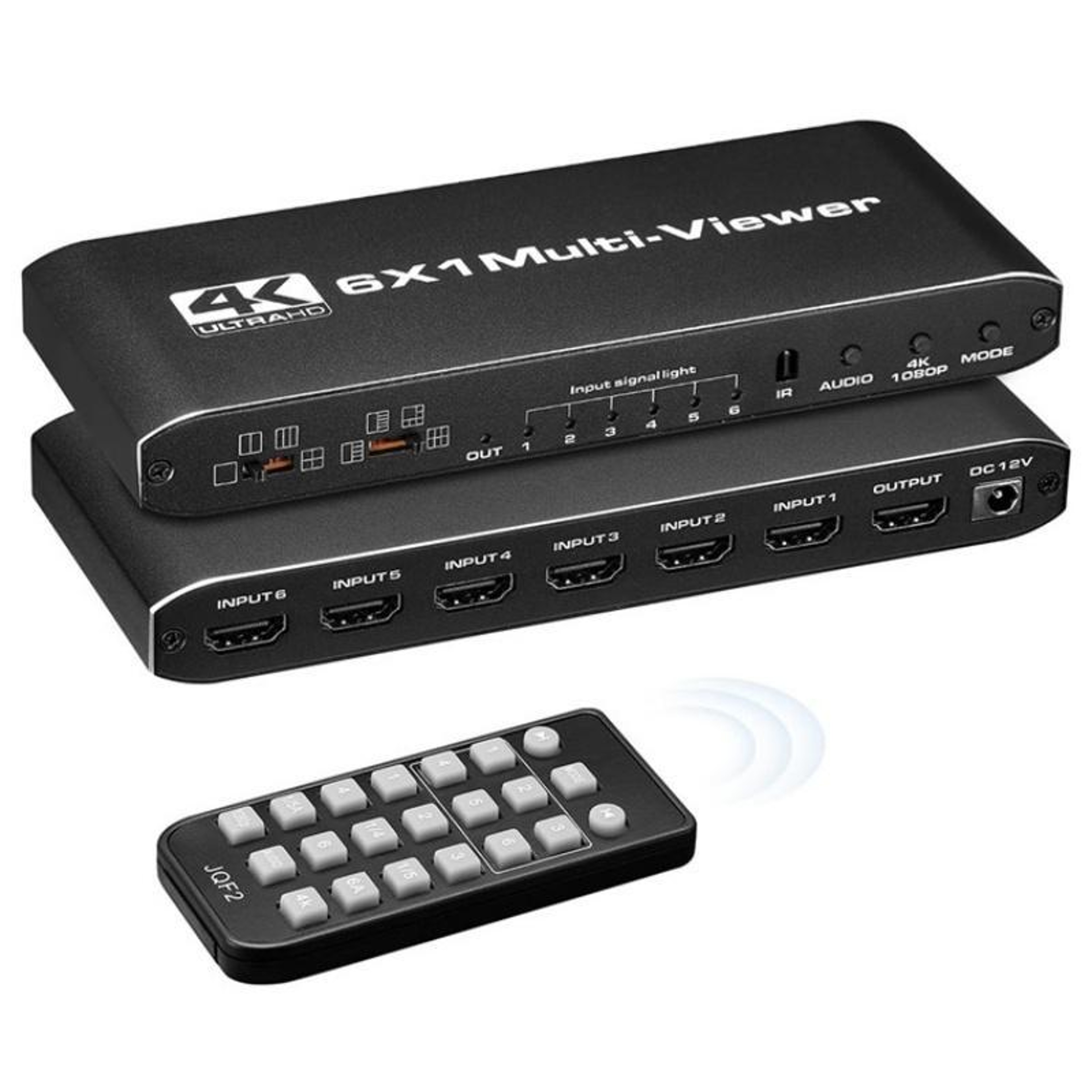 JQF2 4K HDMI Multiviewer 6x1 Seamless Switcher with Multi-Screen Display – view 1