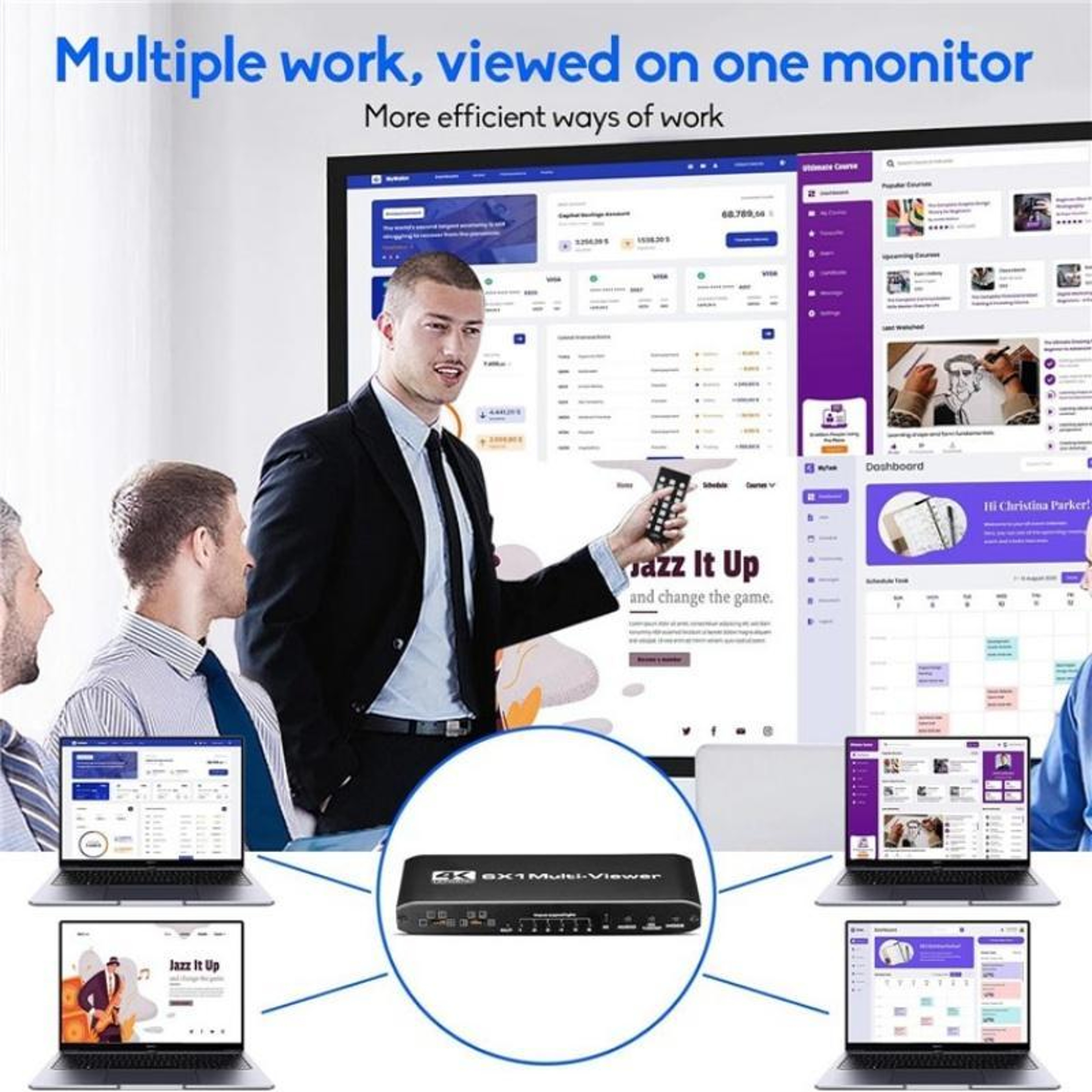 JQF2 4K HDMI Multiviewer 6x1 Seamless Switcher with Multi-Screen Display – view 6