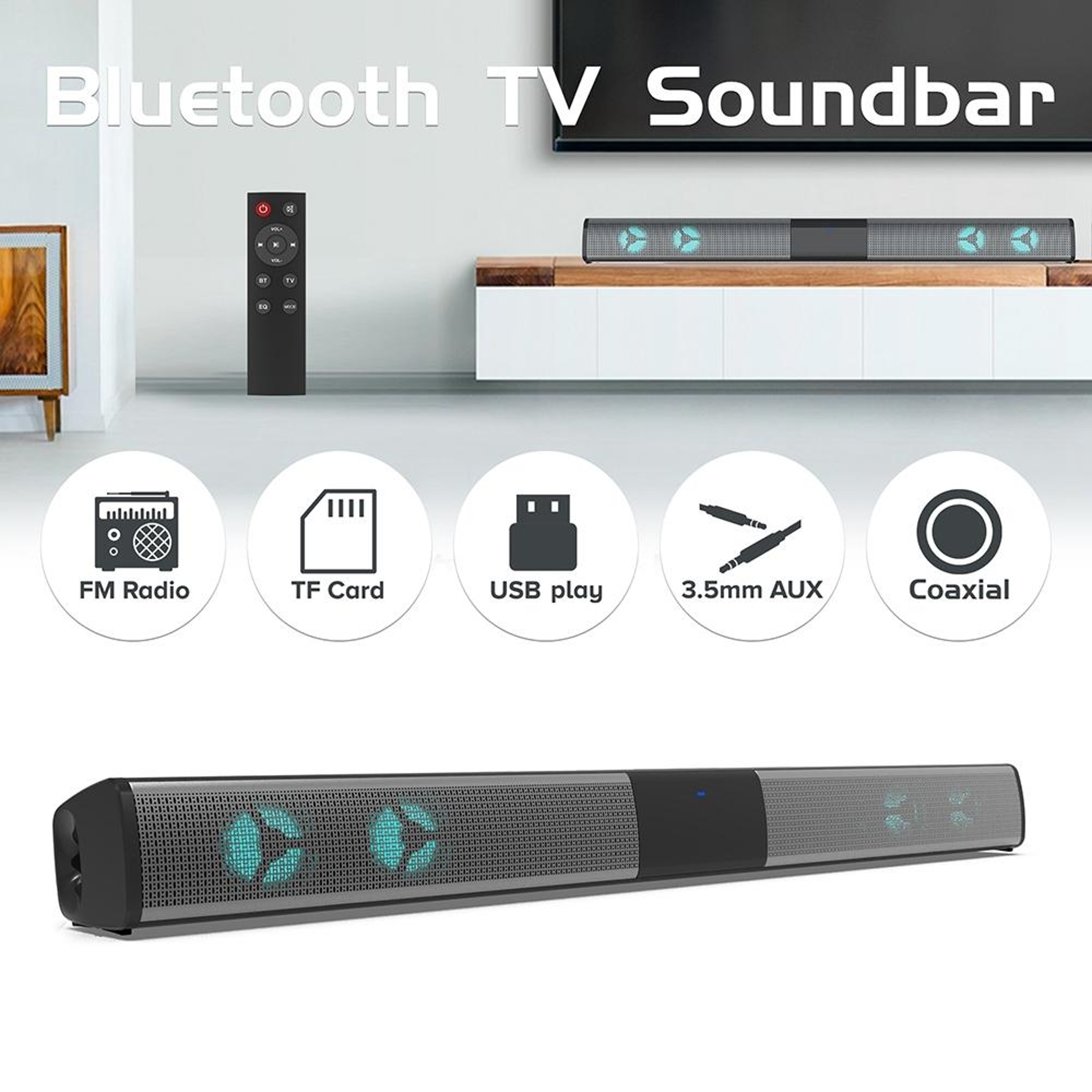 BS-28E Bluetooth Speaker with RGB Lights, 20W HiFi Sound and Remote Control – view 8