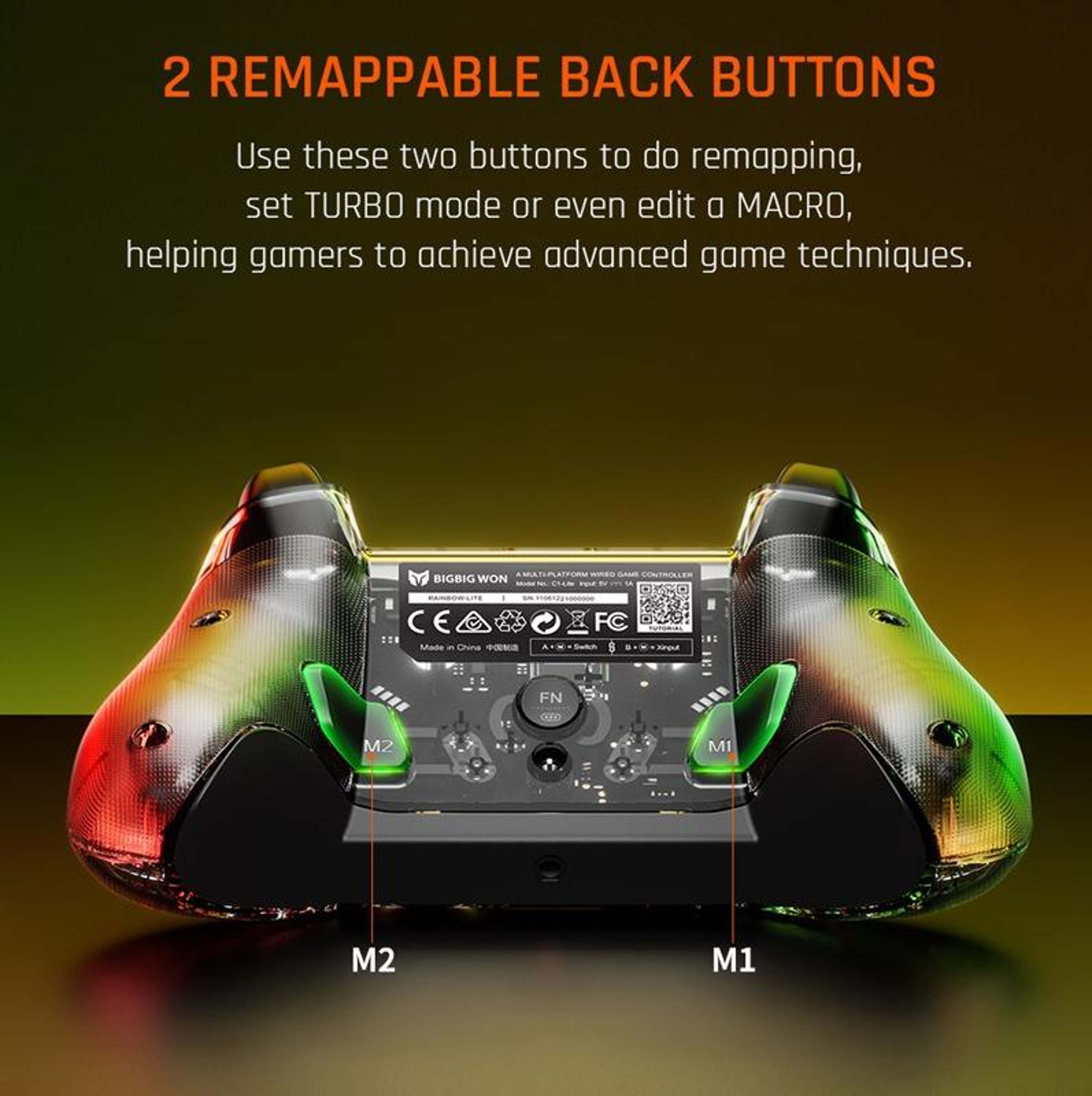 BIGBIGWON C1 S RGB Wired PC and Switch Controller with Programmable Buttons – view 7