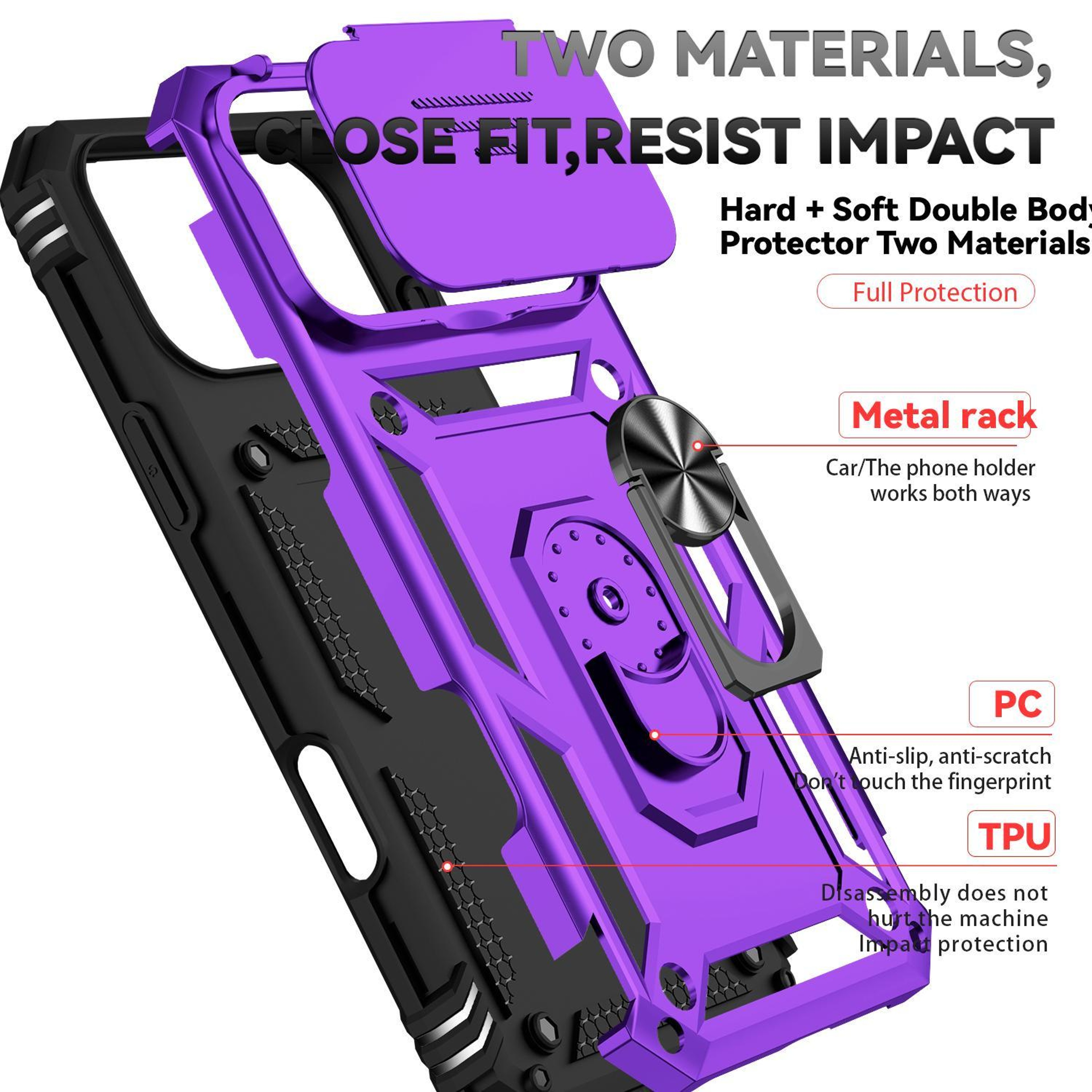 IPhone 18 Pro Max Case With Sliding Camera Cover Ring Holder And Magnetic Mount 4