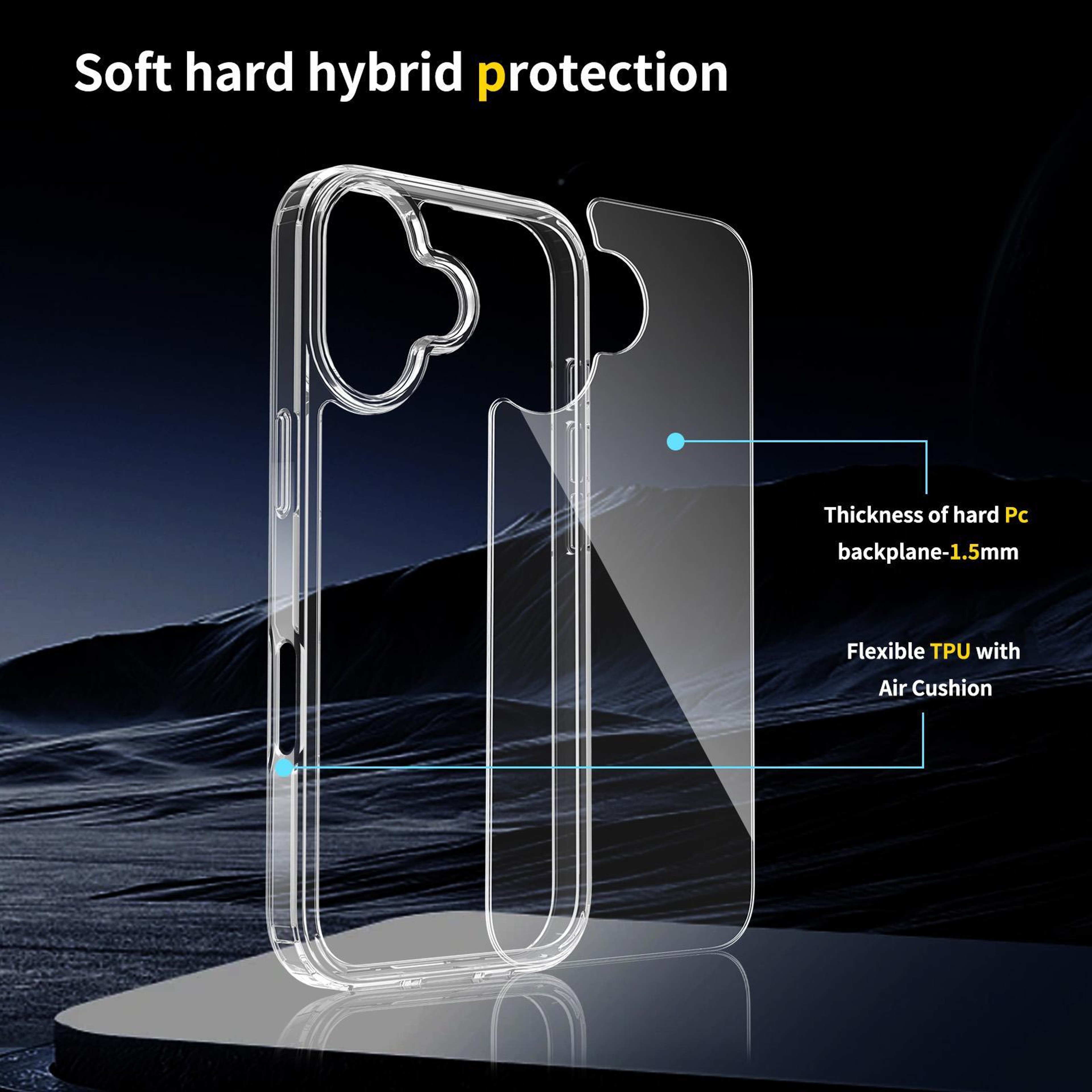 iPhone 18 Case Clear Scratchproof Acrylic TPU Protective Cover – view 4