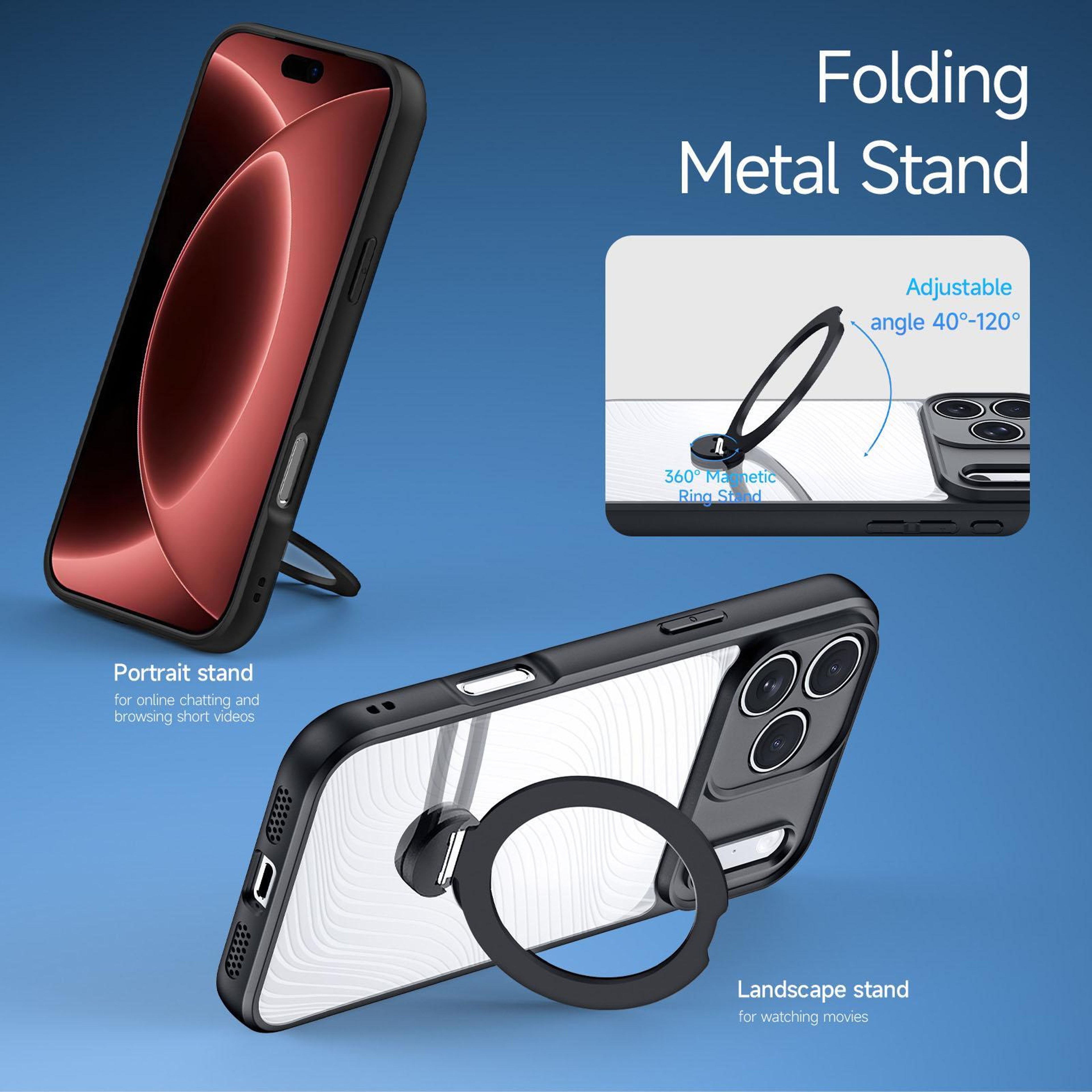 DUX DUCIS Aimo Mag iPhone 18 Pro Max MagSafe Case with Ring Holder and Shockproof Frosted Protection – view 3
