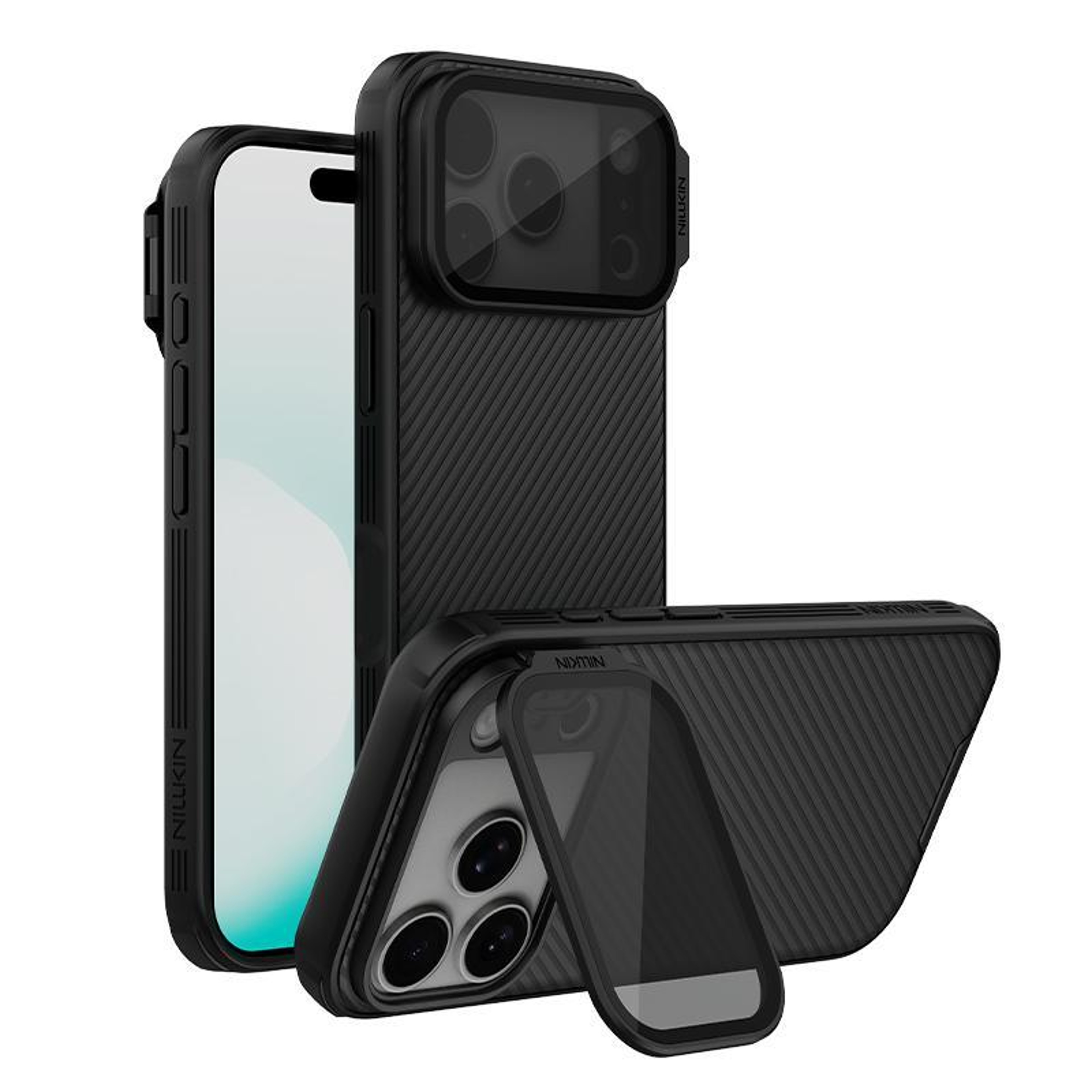NILLKIN CamShield MagSafe iPhone 18 Pro Case with Camera Cover and Textured Clear Back – view 1