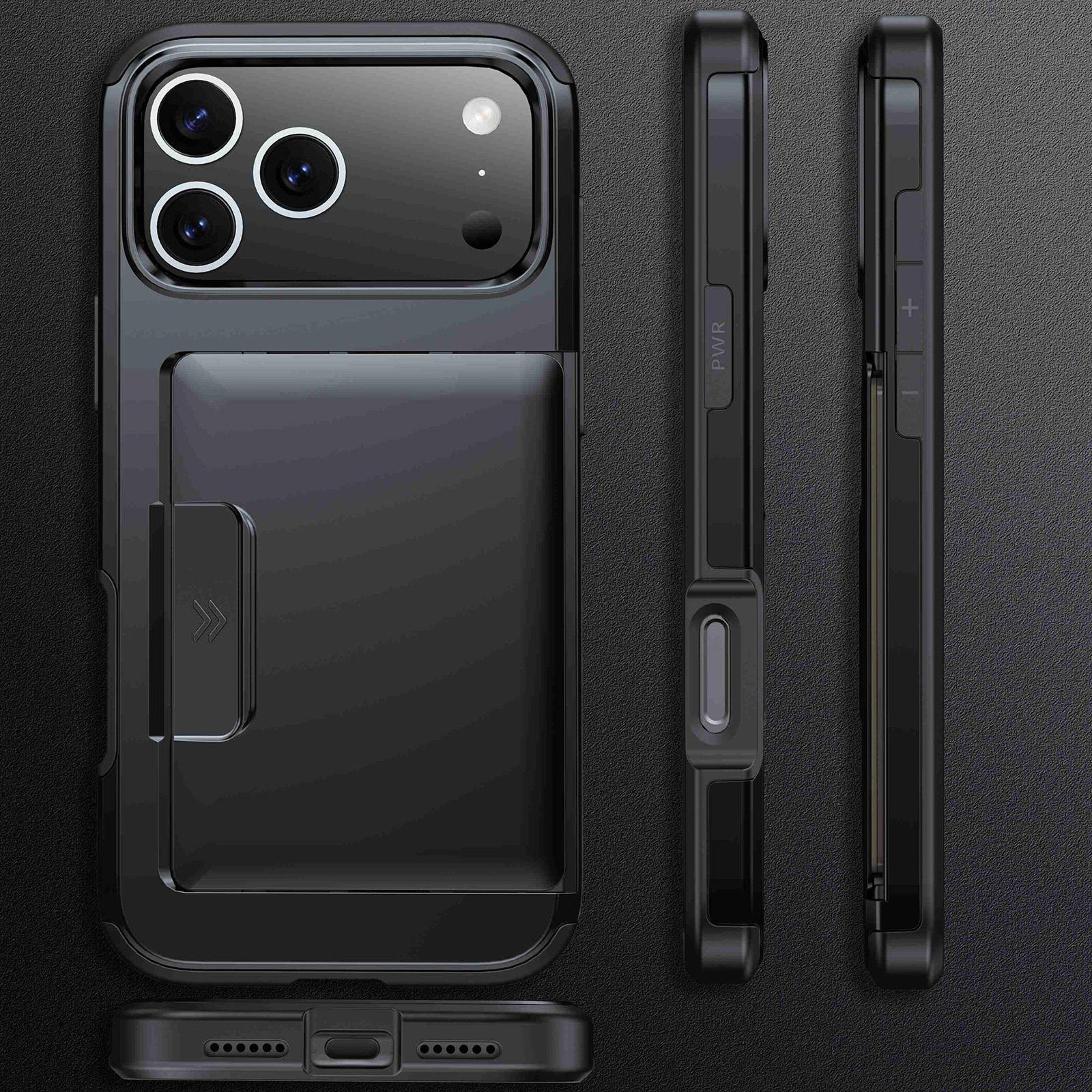 IPhone 18 Pro Wallet Case With Sliding Card Slot And Durable PC TPU Protection 1