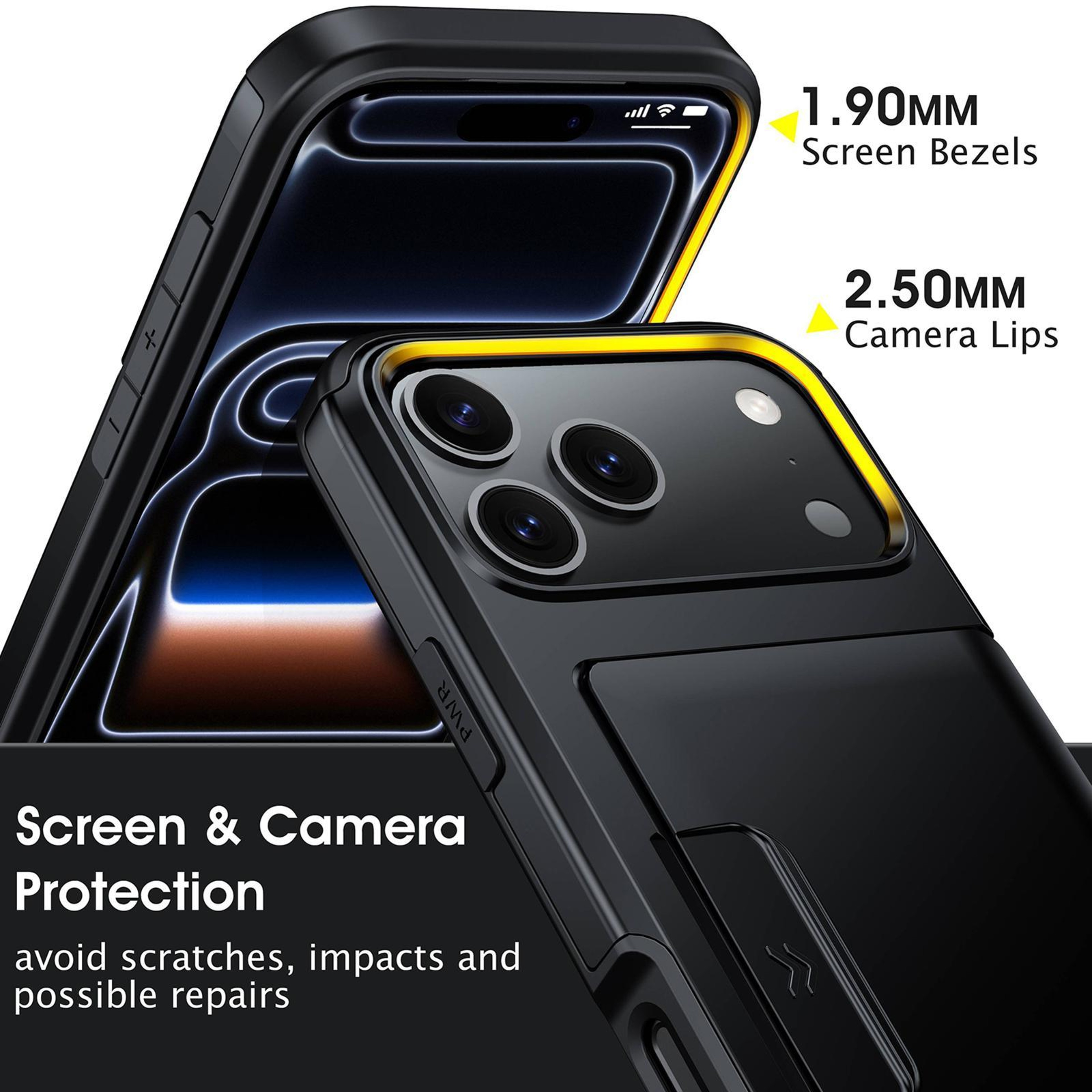 IPhone 18 Pro Wallet Case With Sliding Card Slot And Durable PC TPU Protection 3
