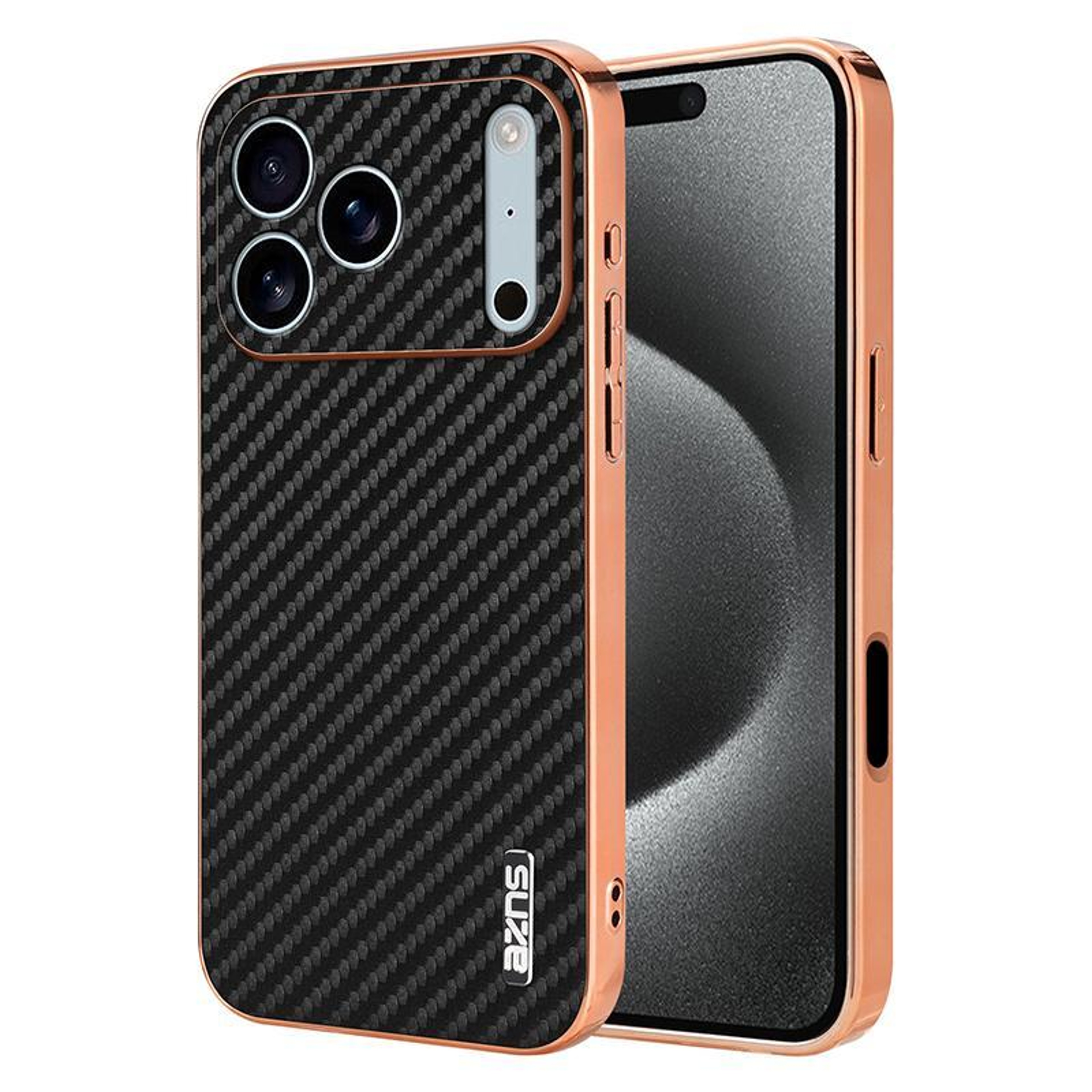 Carbon Fiber IPhone 18 Pro Case With Electroplated Edge And Shock Protection 0