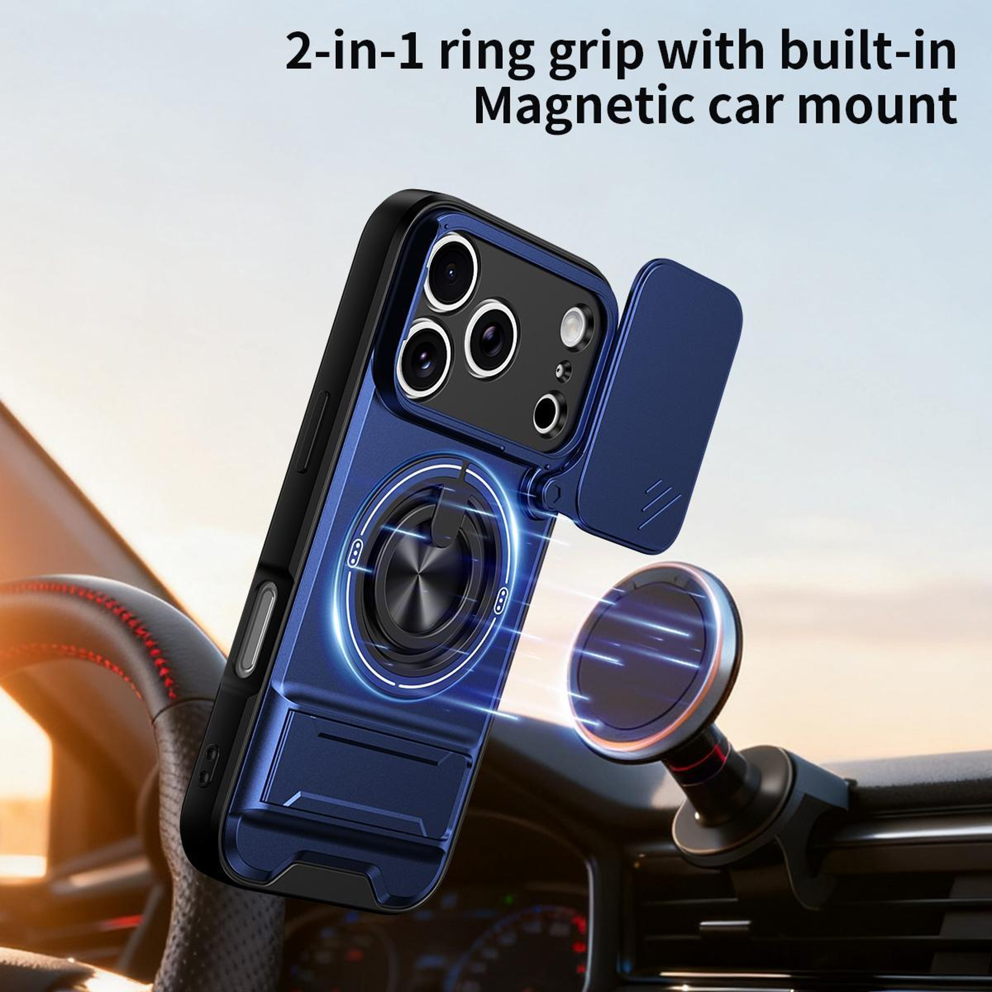 IPhone 18 Pro Max Magnetic Shockproof Case With Sliding Camera Cover And Kickstand 6