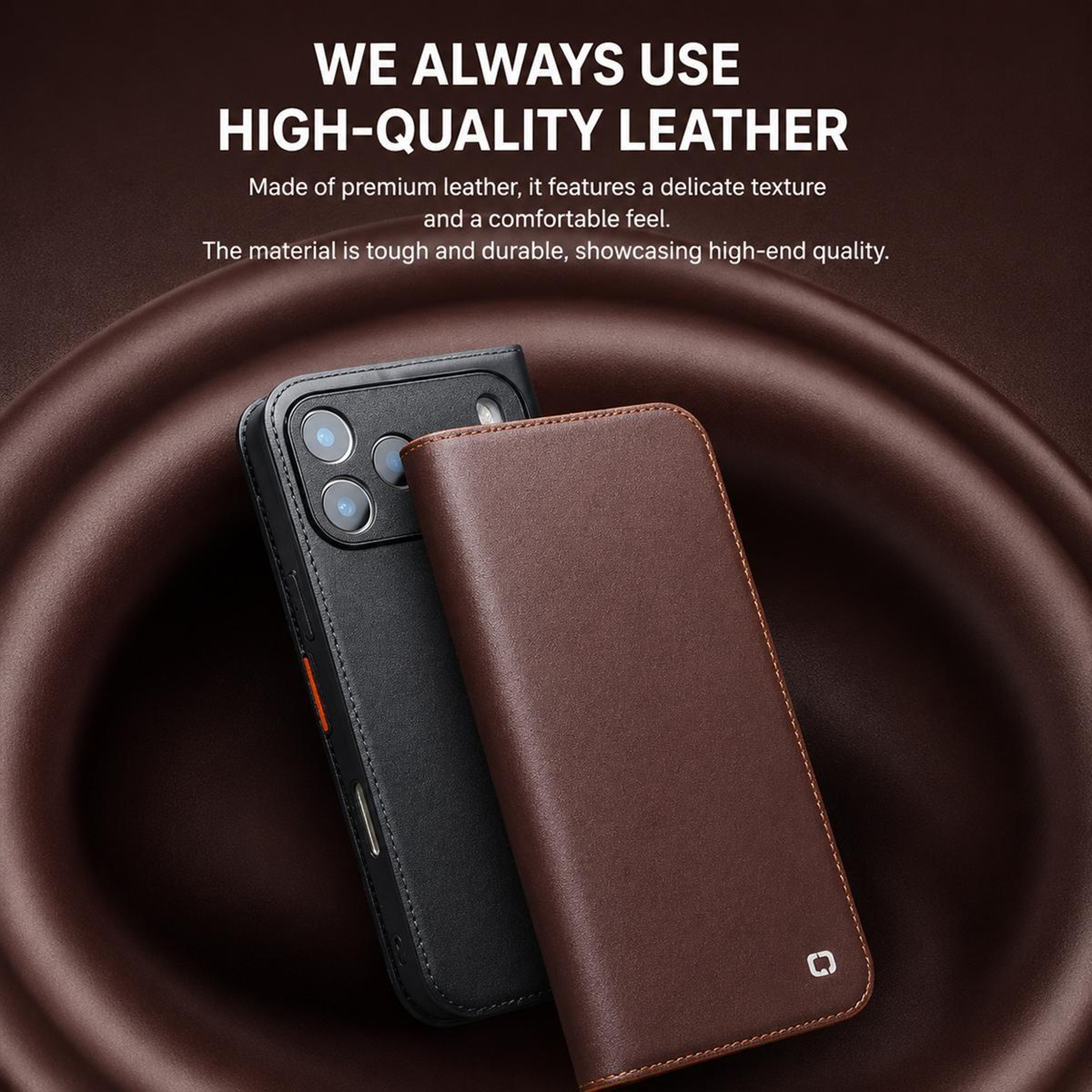 QIALINO Classic Gen2 IPhone 18 Pro Genuine Leather Case With Slim Grip Protection 2