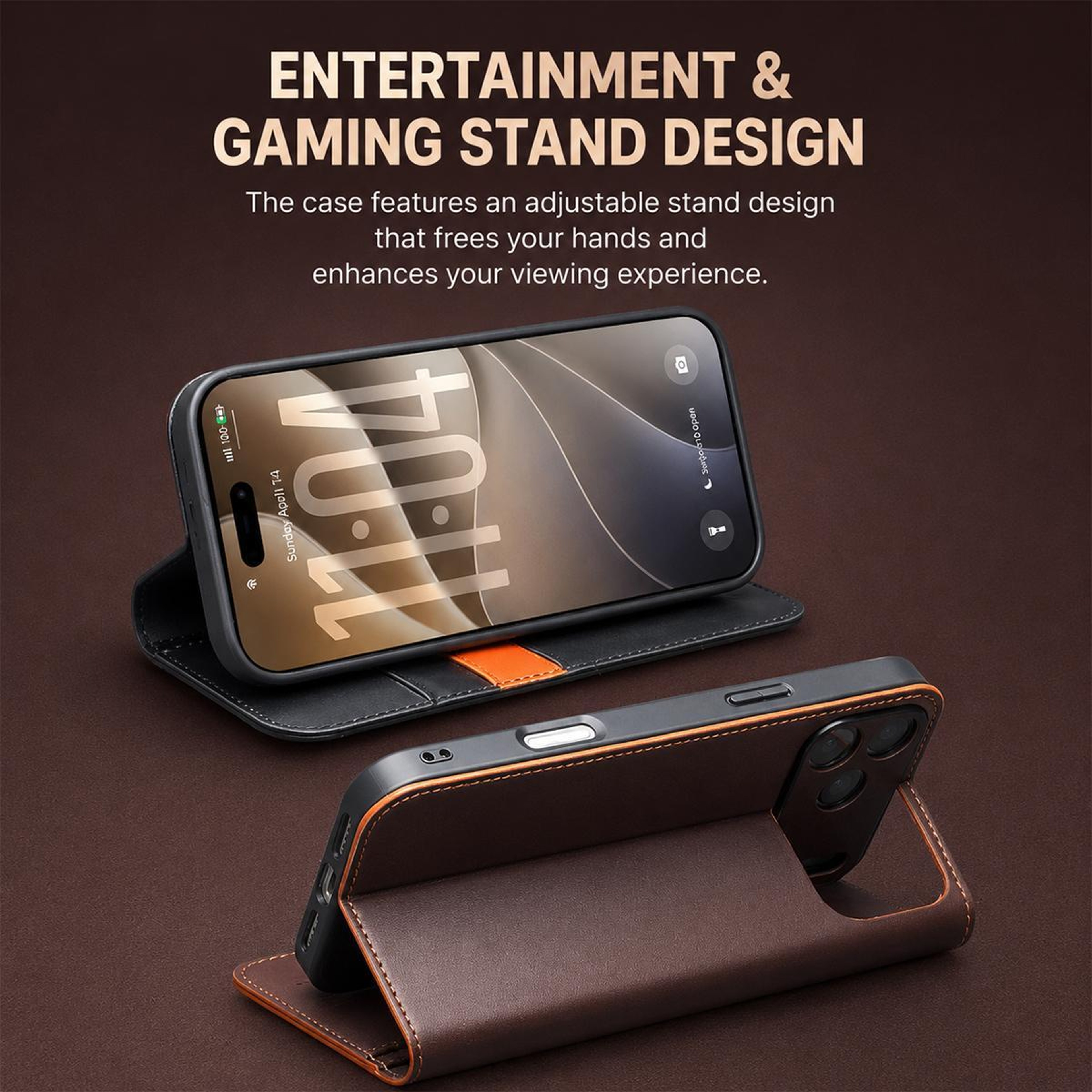 QIALINO Classic Gen2 IPhone 18 Pro Genuine Leather Case With Slim Grip Protection 5