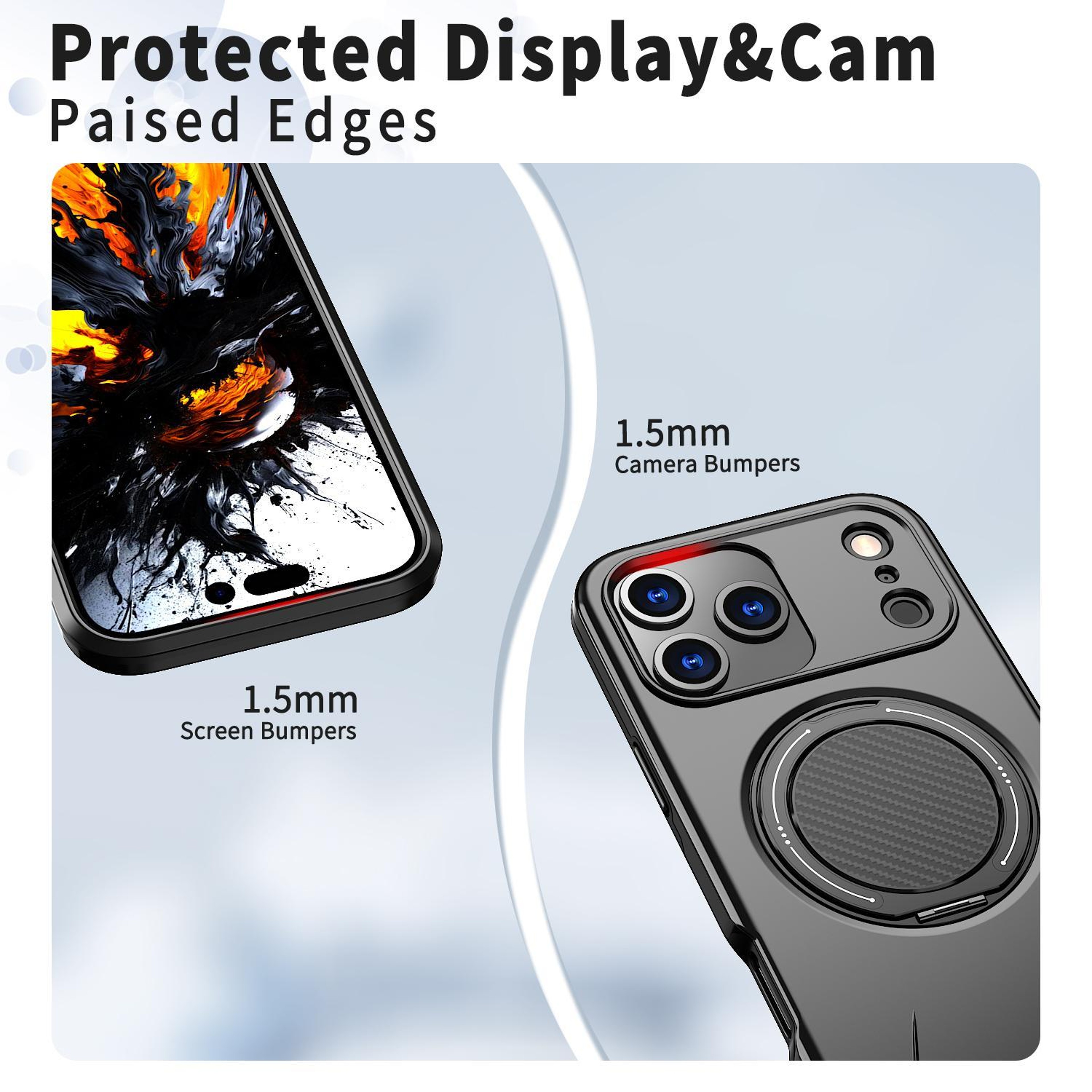 Kalebol IPhone 18 Pro Max Case With MagSafe Rotating Magnetic Ring Holder  Shock Protection 4