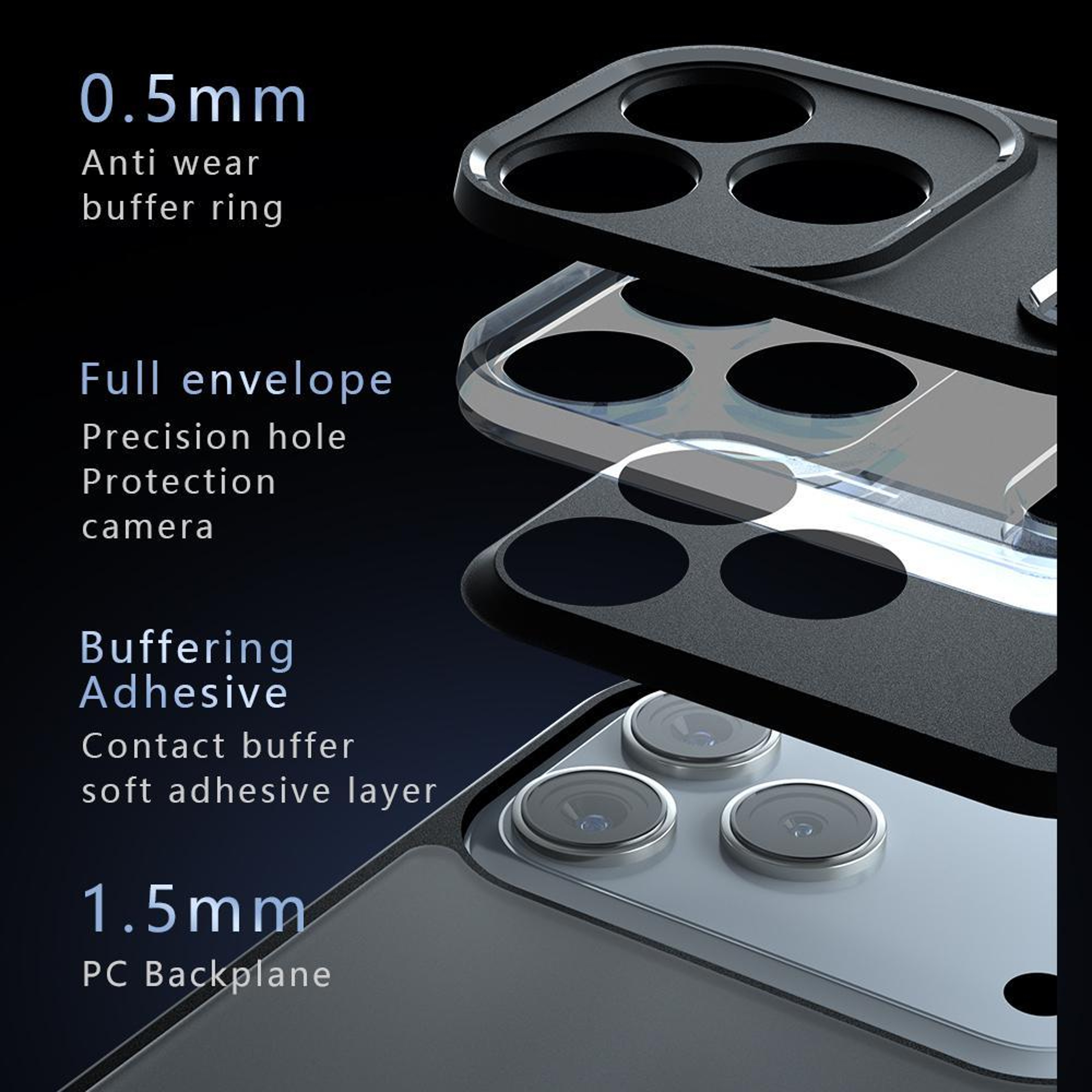 iPhone 18 Clear Armor Case Slim Protective PC TPU Hybrid Cover – view 3