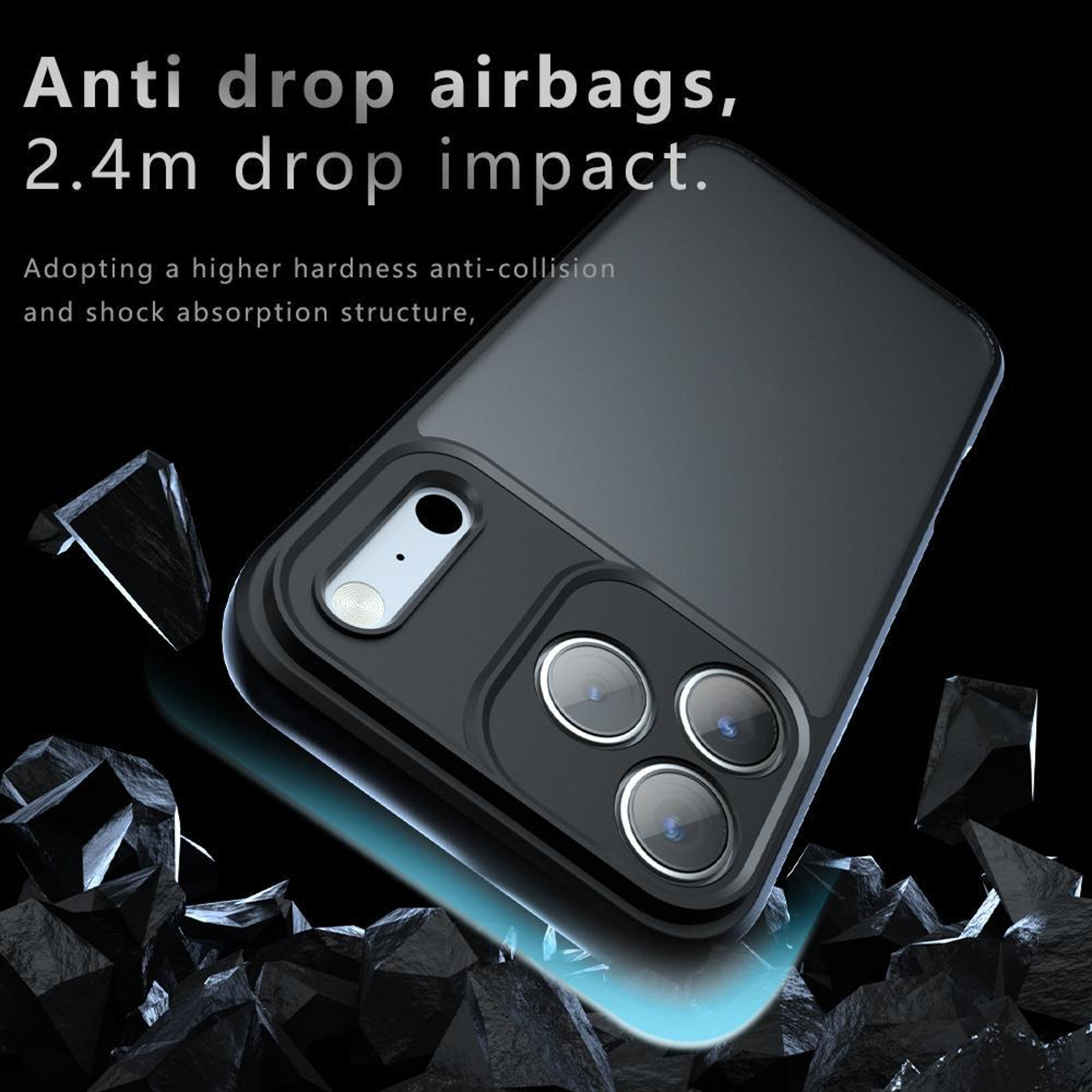 iPhone 18 Pro Protective Hybrid PC TPU Case with Precise Cutouts – Frosted Black – view 4